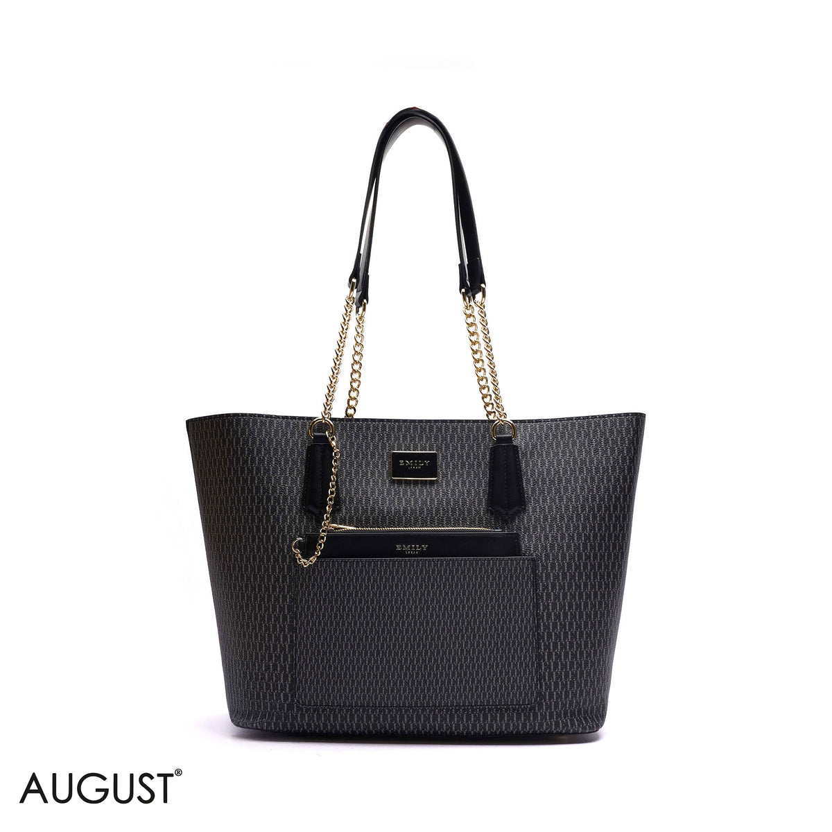 MONOGRAM SHOULDER BAG WITH PRINTED POUCH