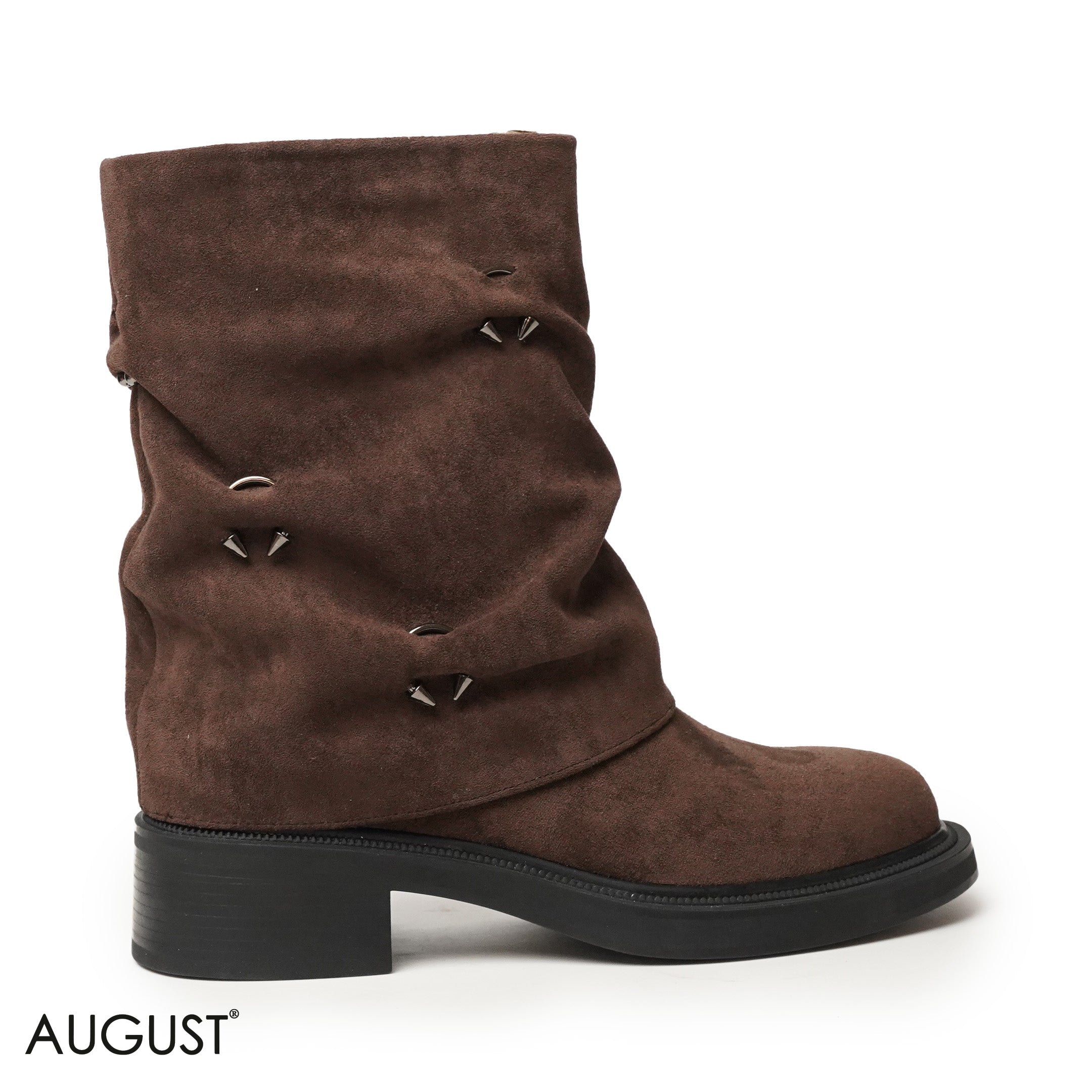 CHAMOIS LEATHER BOOTS WITH METAL HARDWARE DETAILS