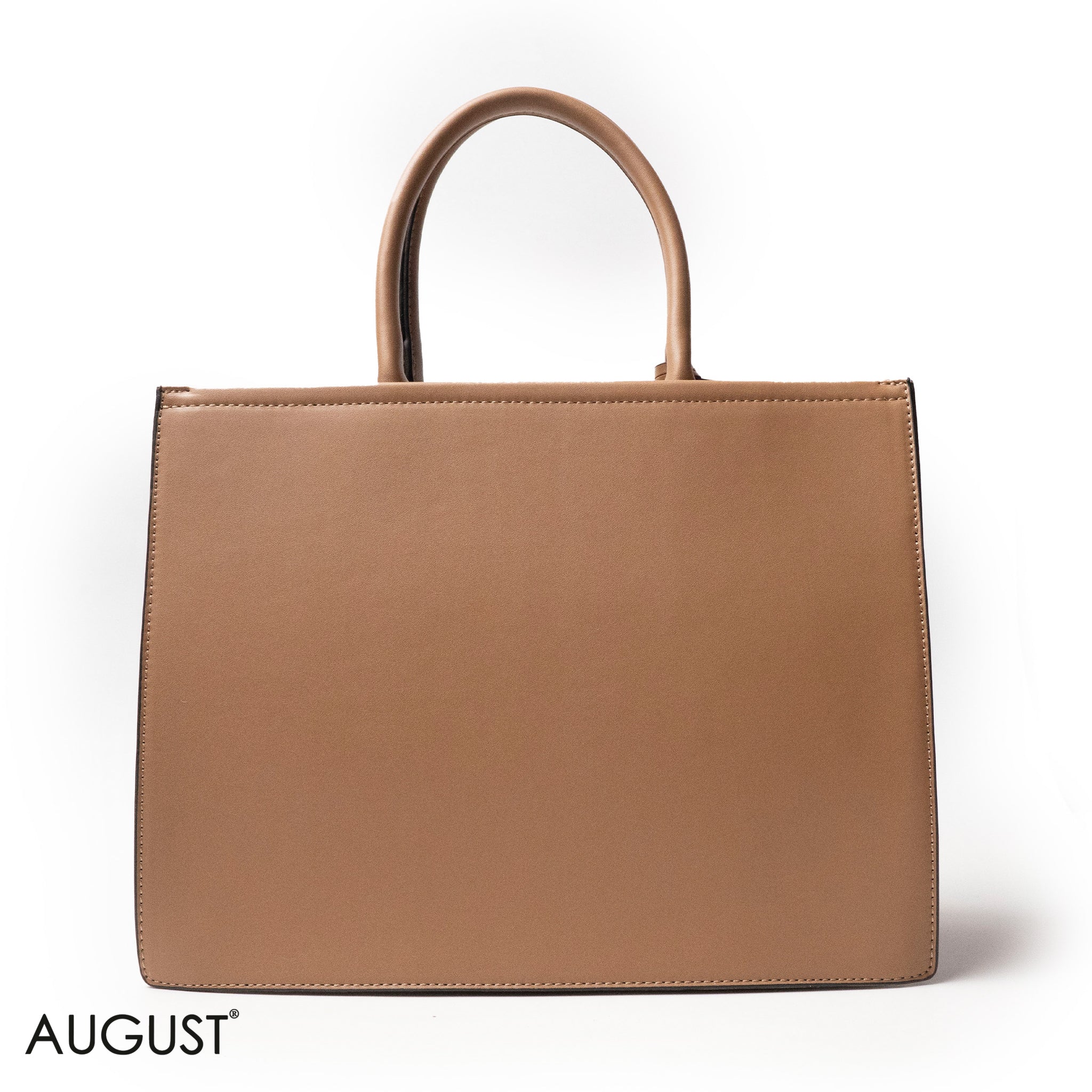 LEATHER HANDBAG WITH LEOPARD DETAIL TOUCH - LARGE