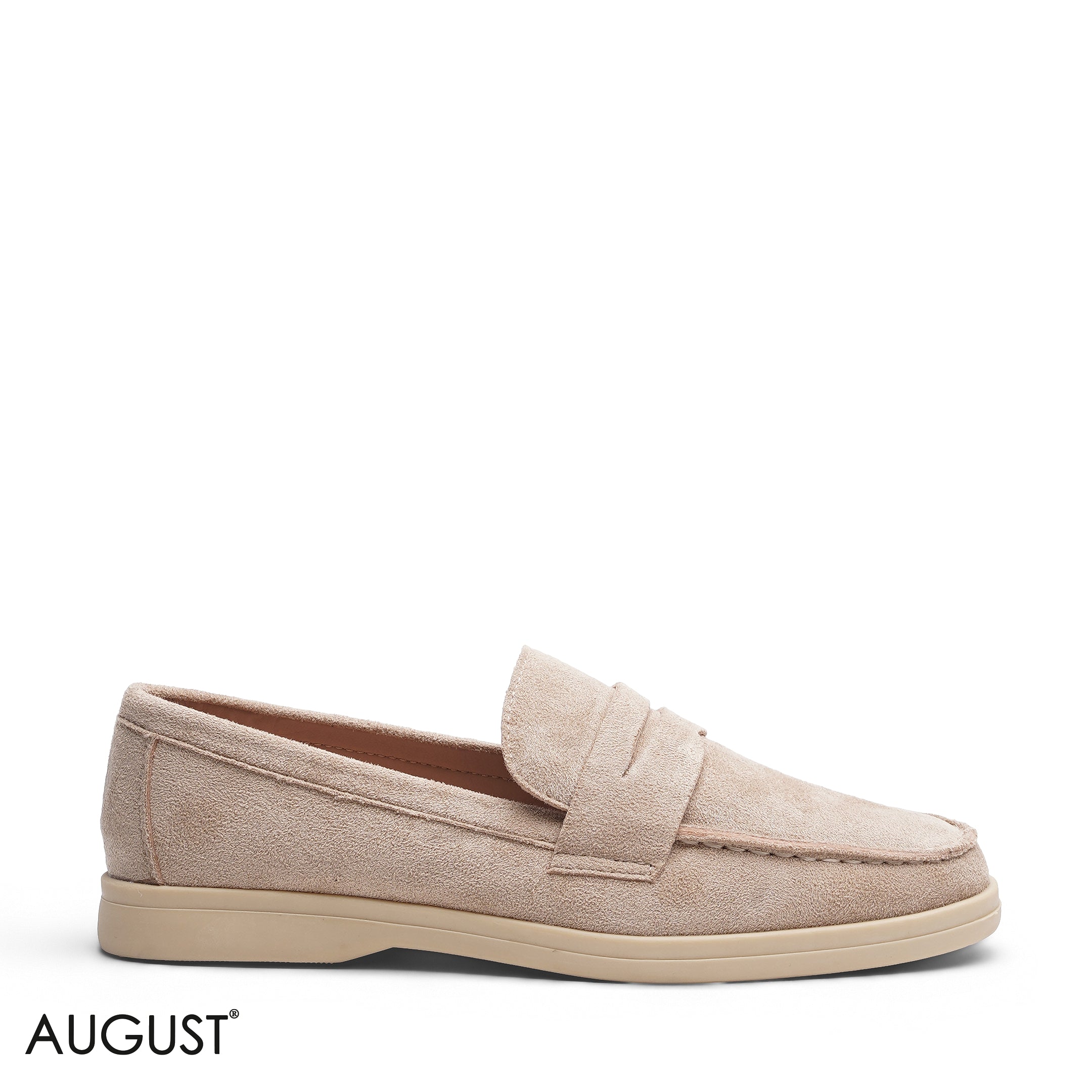BEIGE SUEDE LEATHER PENNY LOAFERS