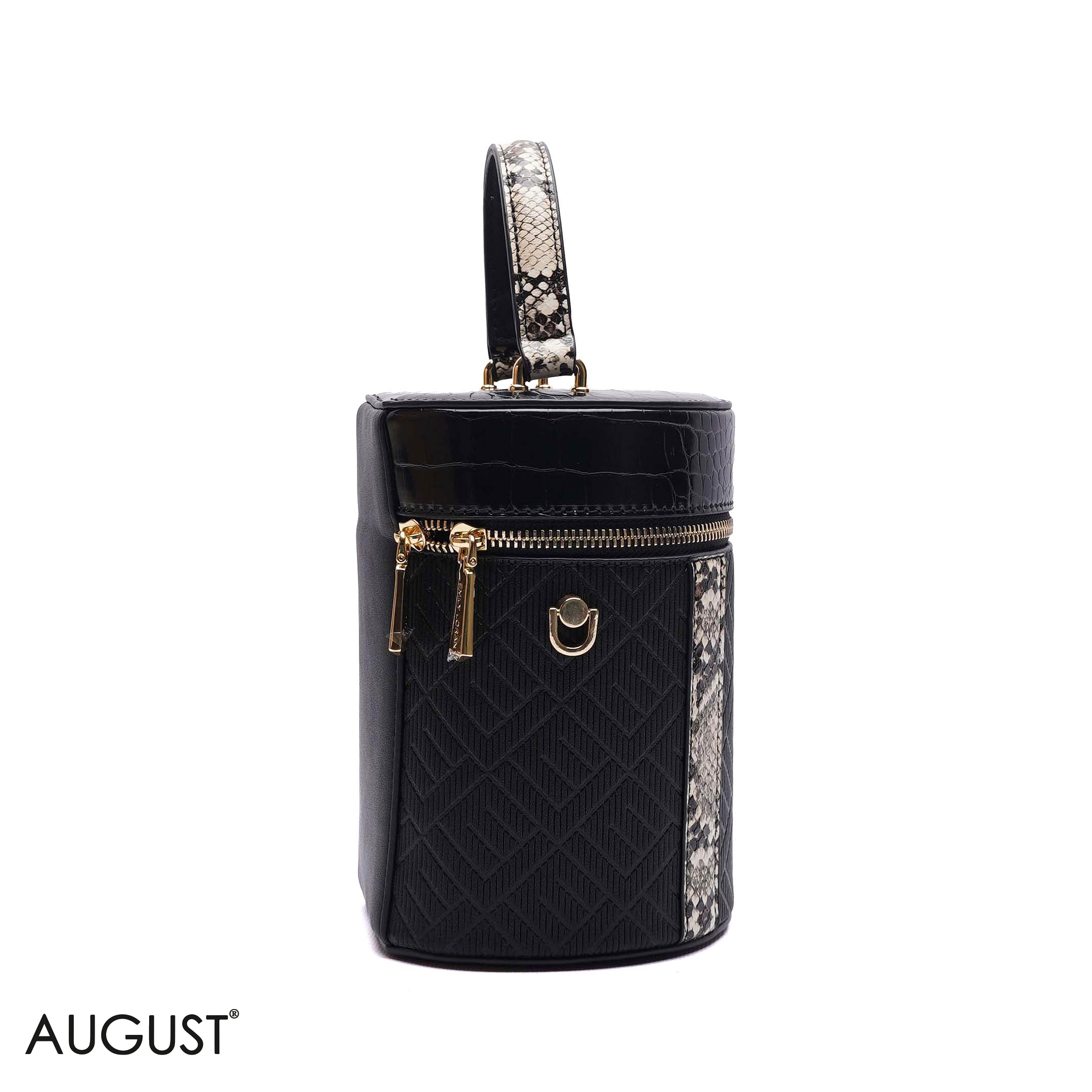 ELEGANT STRUCTURED CYLINDER VANITY BAG