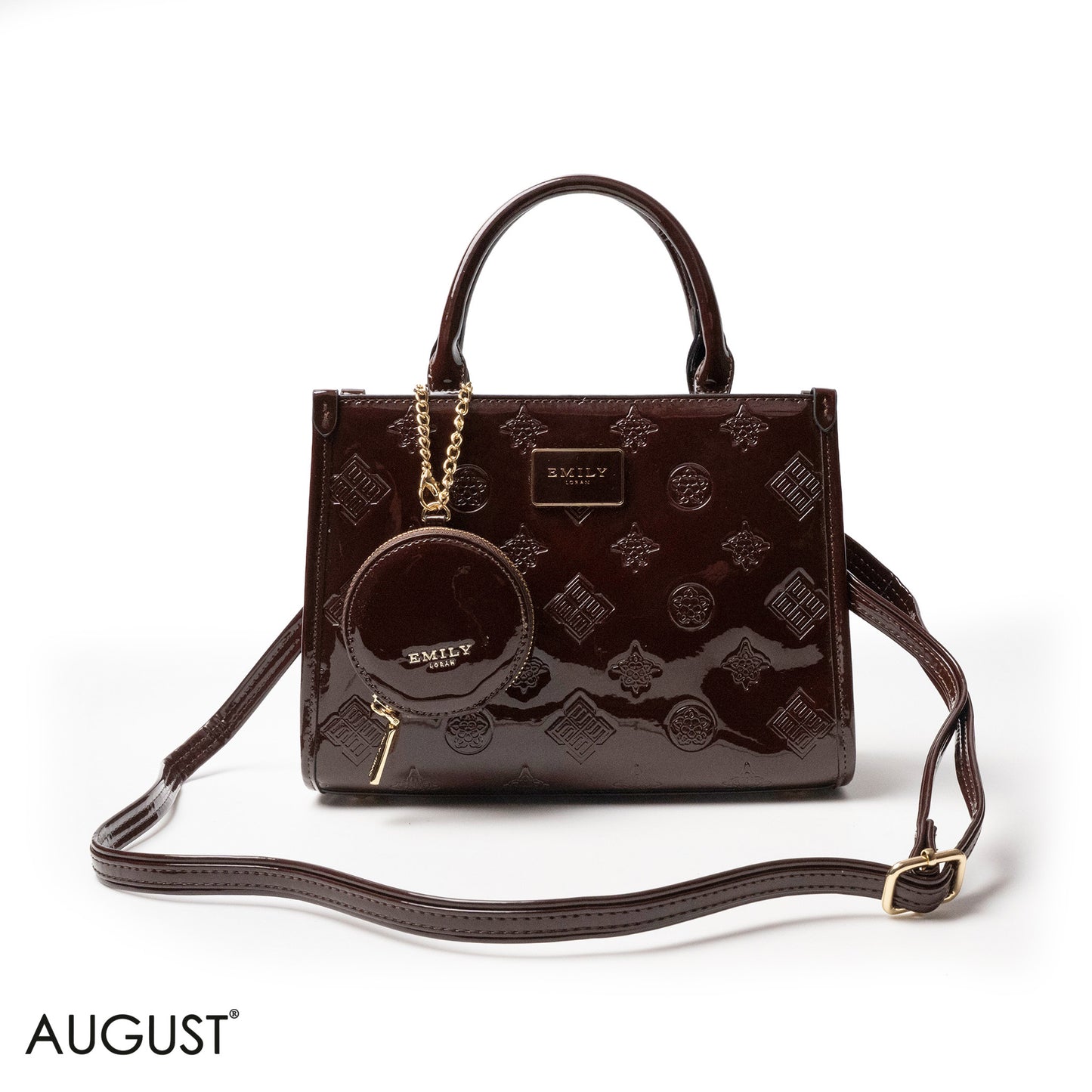 CLASSIC GLOSSY LEATHER PATTERNED HANDBAG - MED