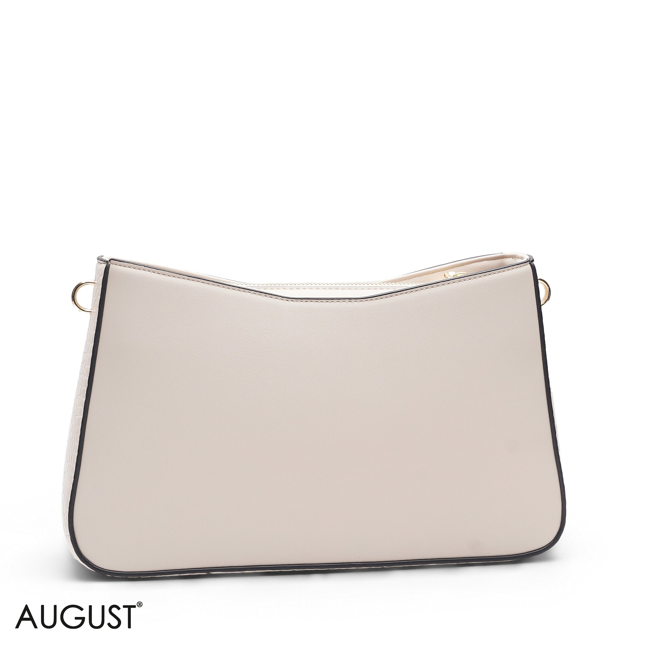 BEIGE FLORAL TOTE WITH SCARF - MED