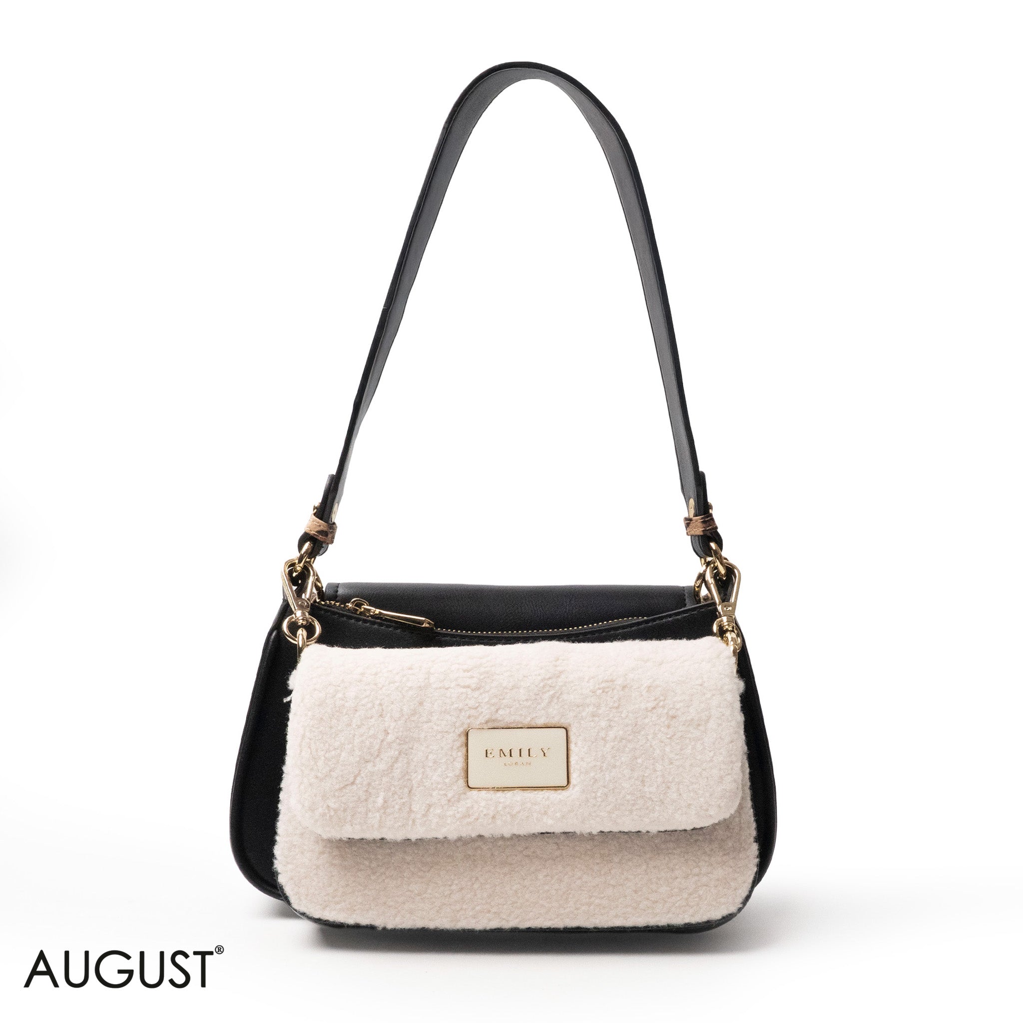 EMILY LORAN SHOULDERS BAG LEATHER AND FUR THREE-PIECES SET