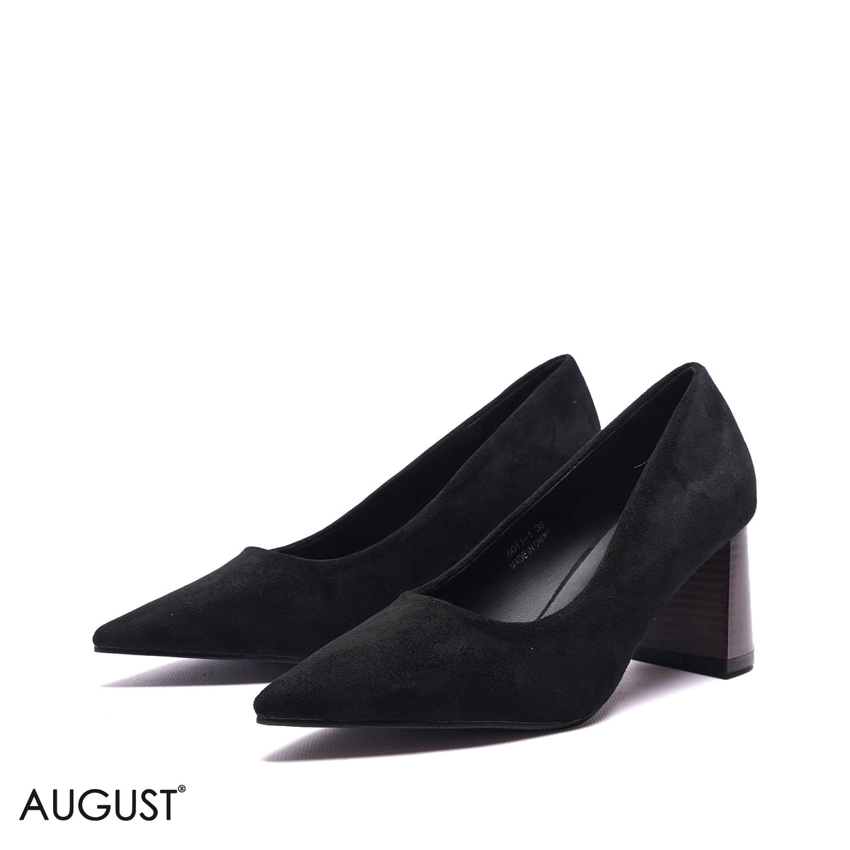 BLOCK HEEL SUEDE PUMPS