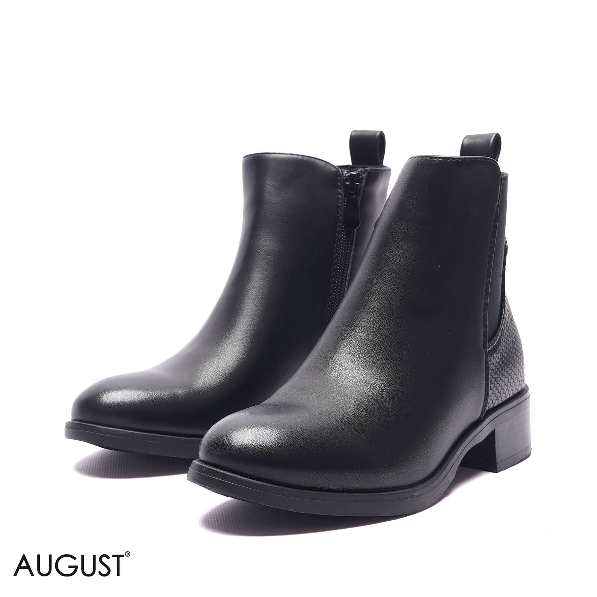 GORE-PANEL BLOCK HEEL BOOTS