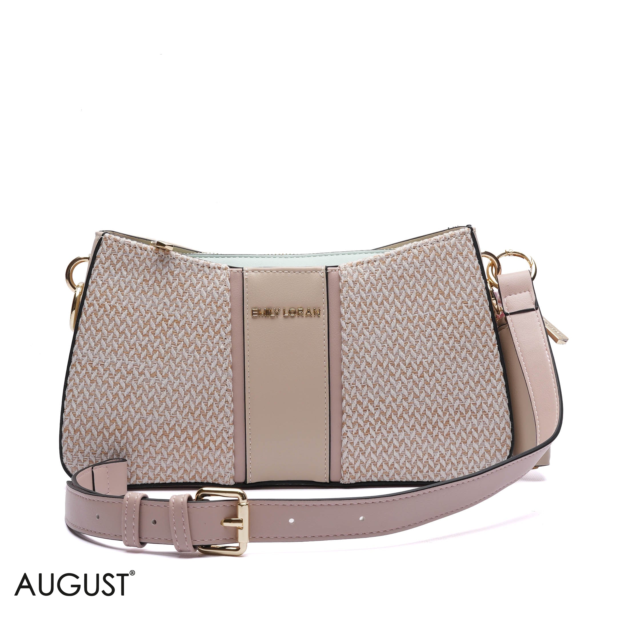 WOVEN PANELLED SHOULDER BAG