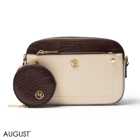 LEATHER CROSSBODY WITH DETAIL CROC TOUCH - SMALL