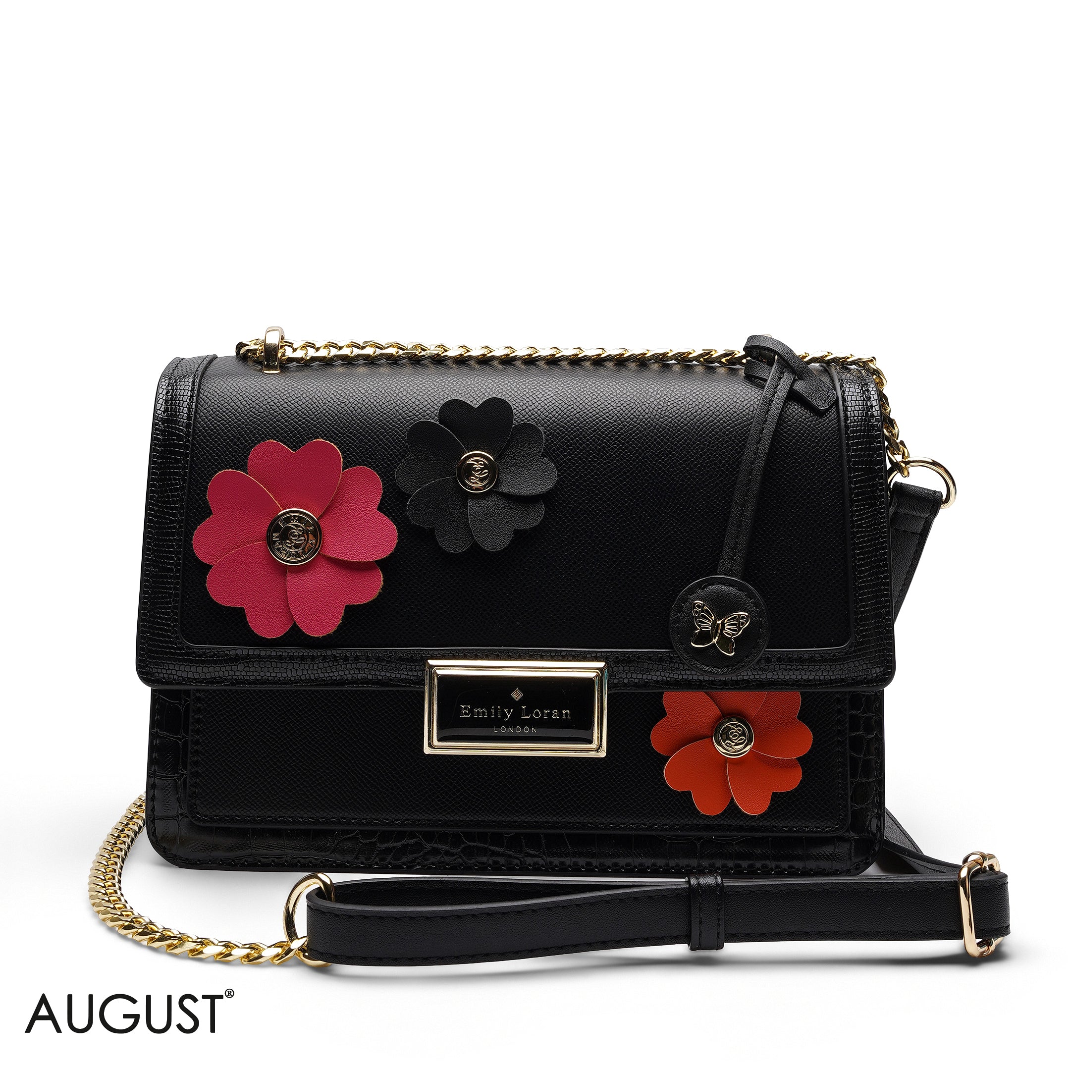CHIC FLORAL EMBELLISHED
CROSSBODY FLAP BAG