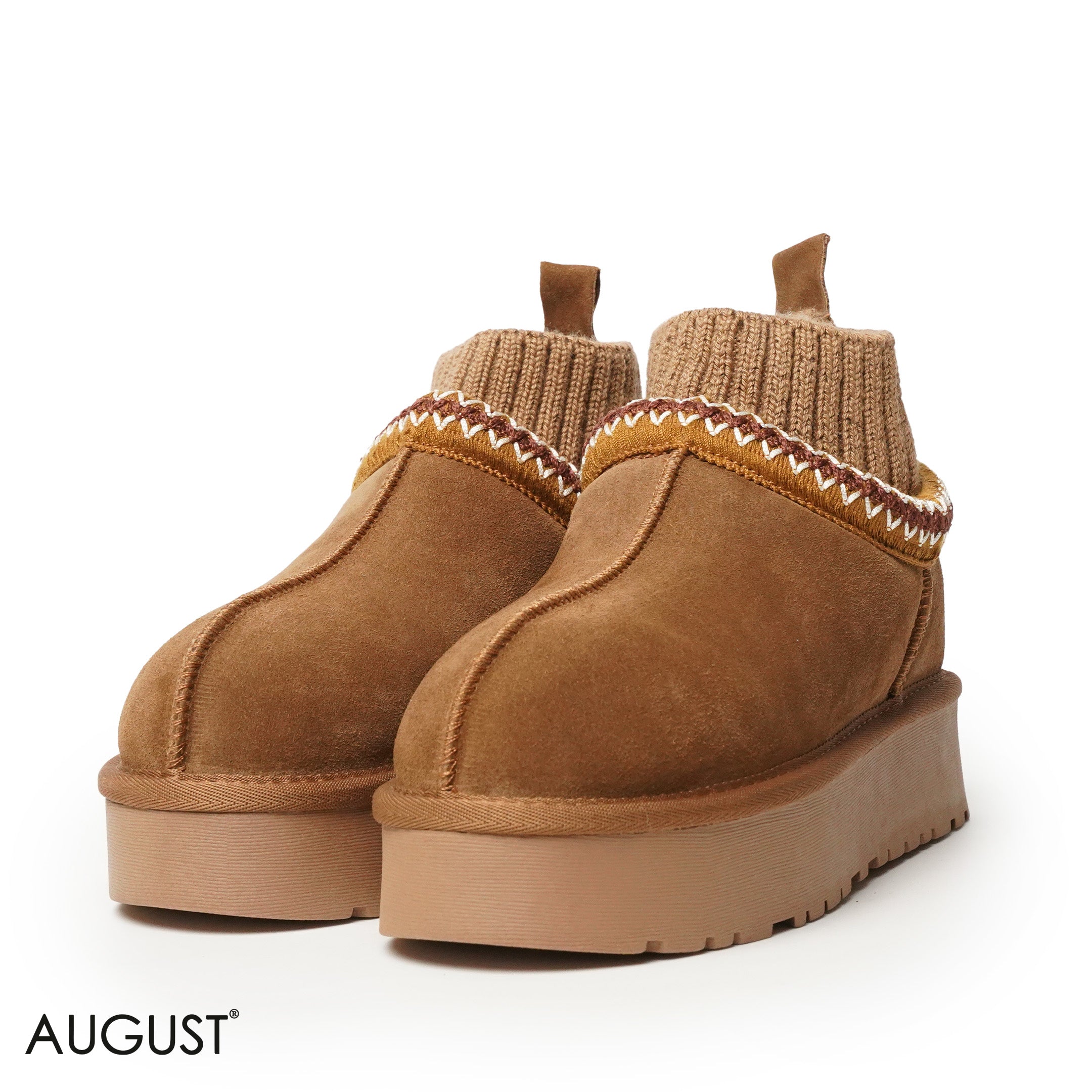 CHESTNUT SUEDE LEATHER WITH SOCK ANKLE UGGS