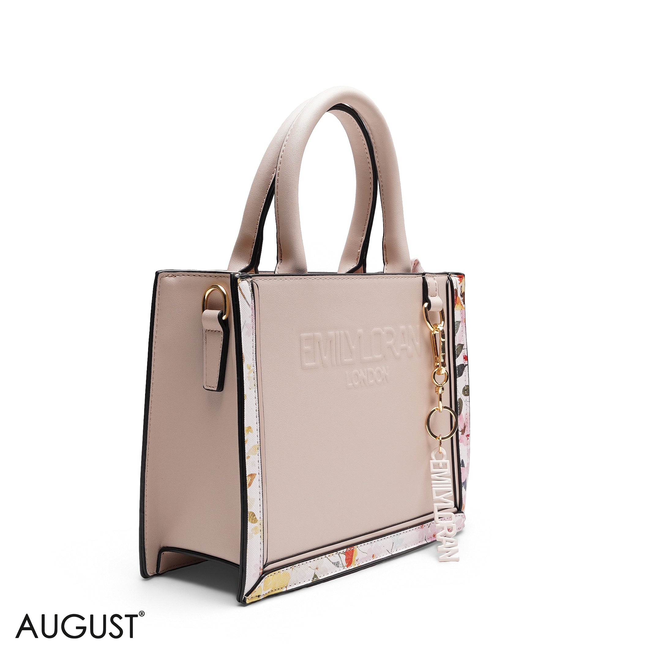 EMBOSSED LOGO SQUARE TOP
HANDLE BAG