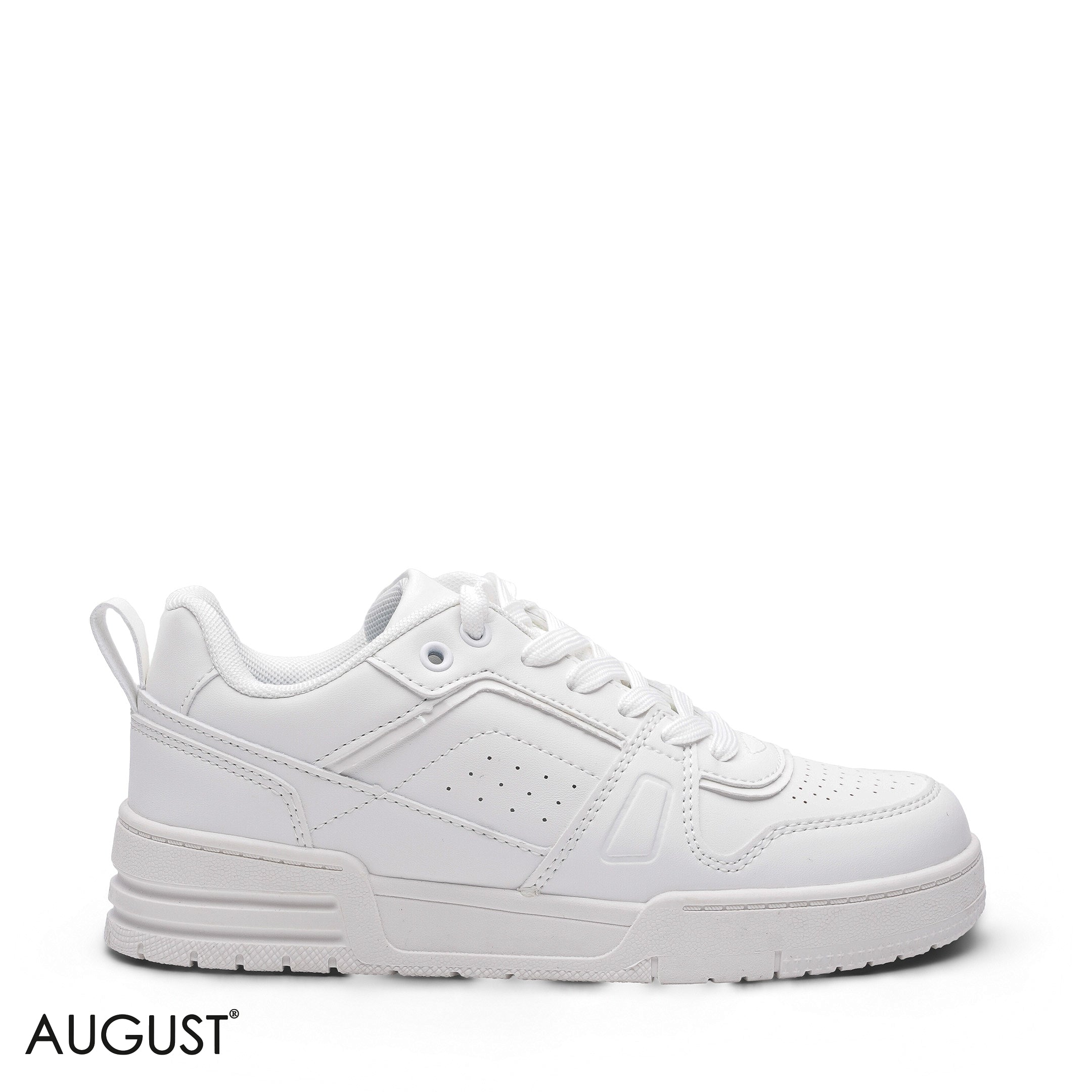 Elegant All-White Chunky Sole Sneaker