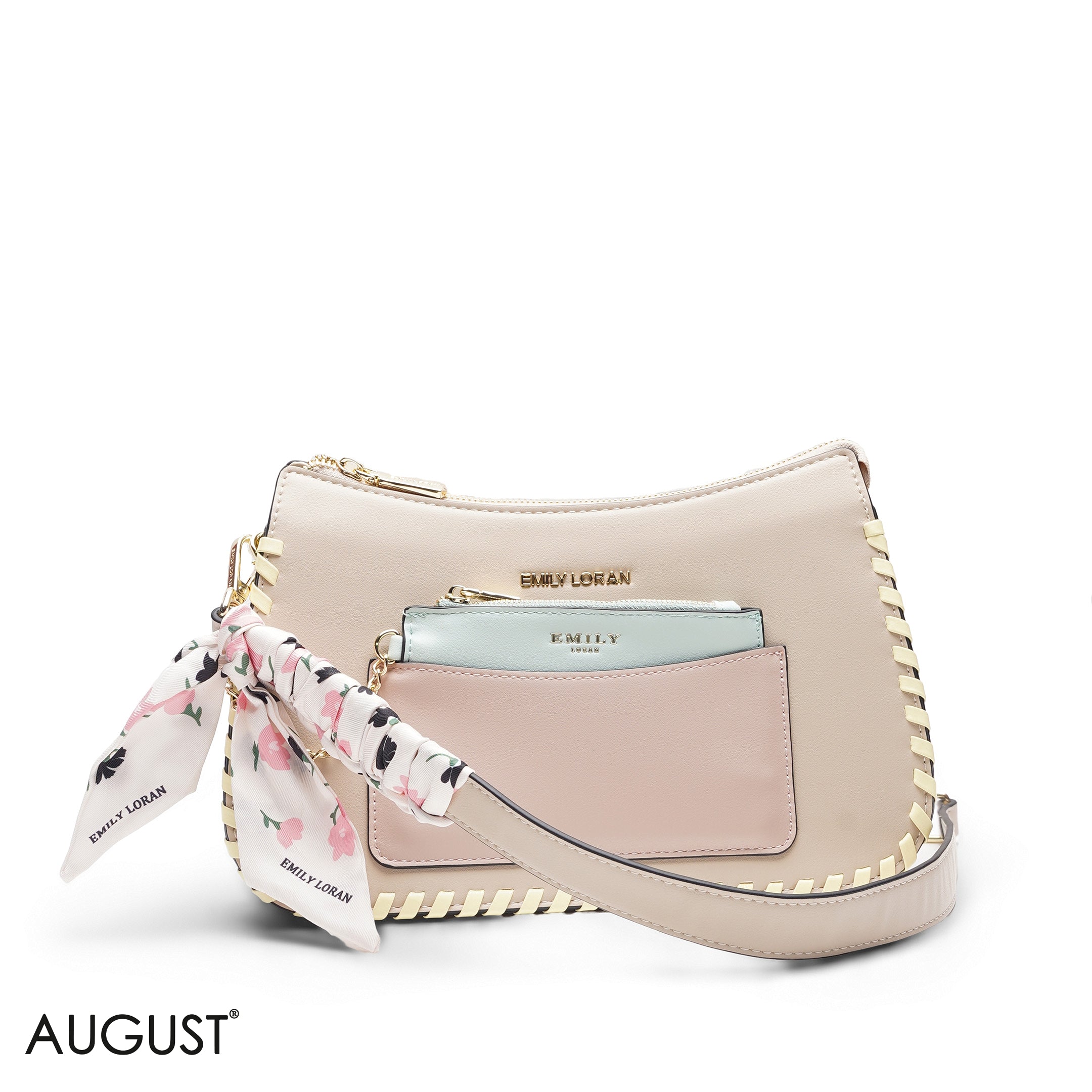 BEIGE BAG WITH HAND STRAP - MED