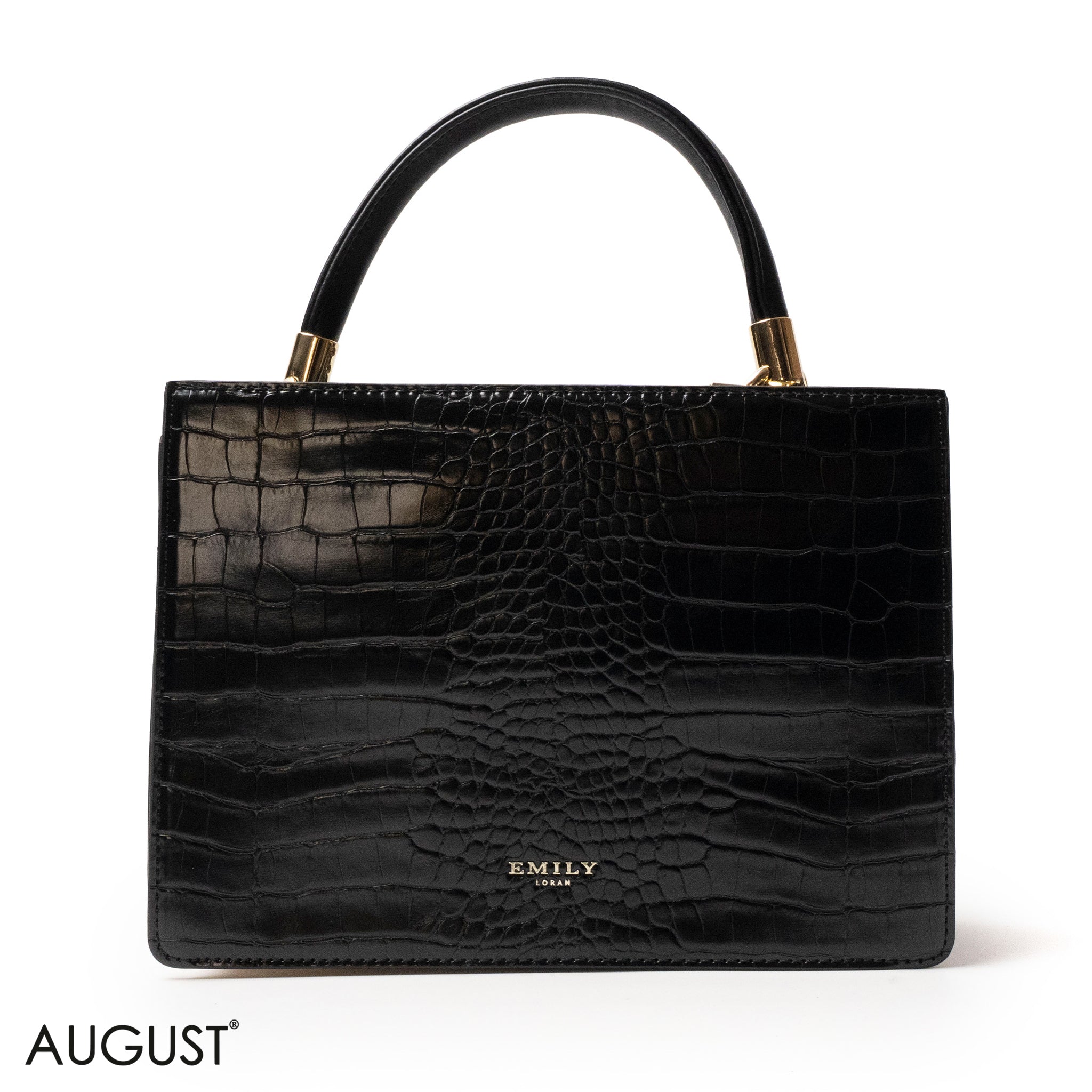 SNAKE LEATHER HANDBAG WITH FLAP - MED