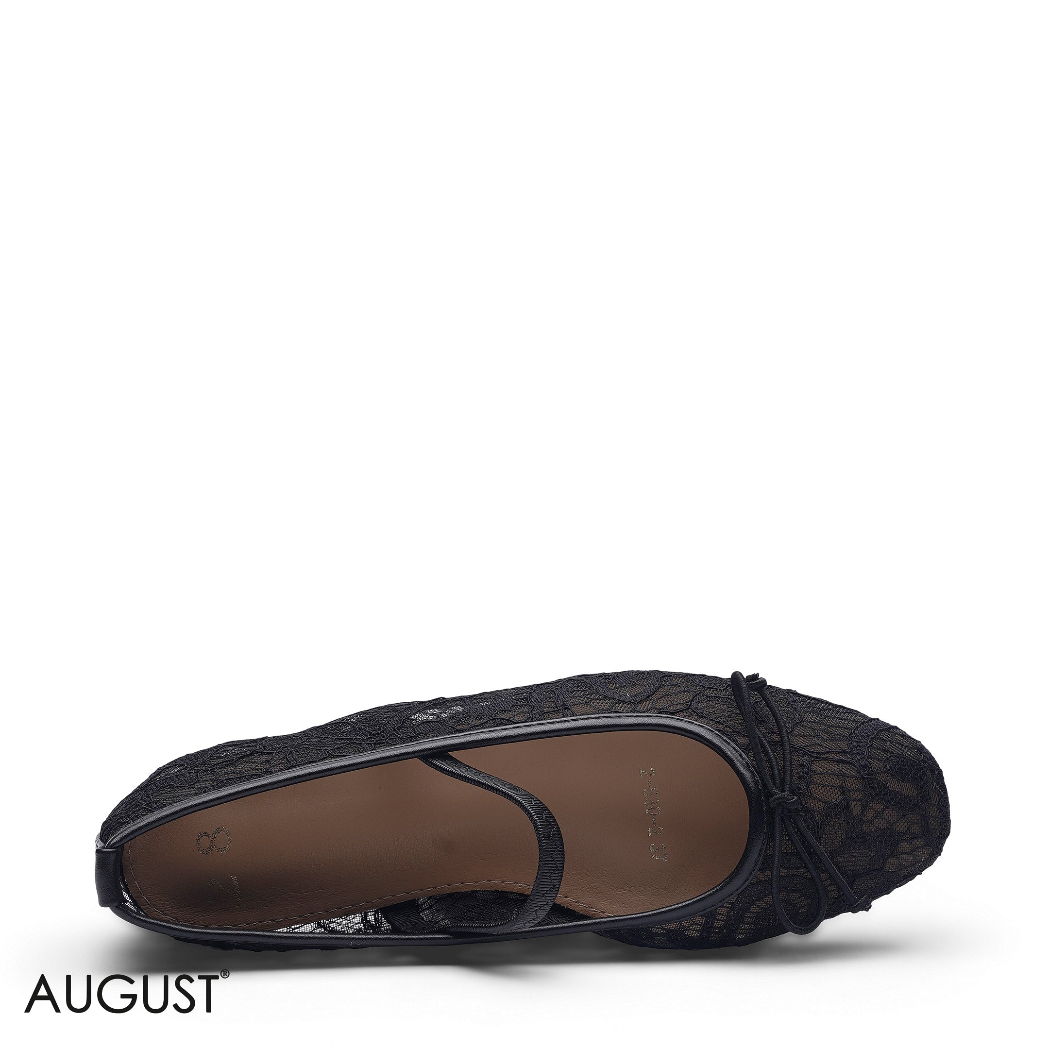 ELEGANT BLACK LACE BOW BALLERINA