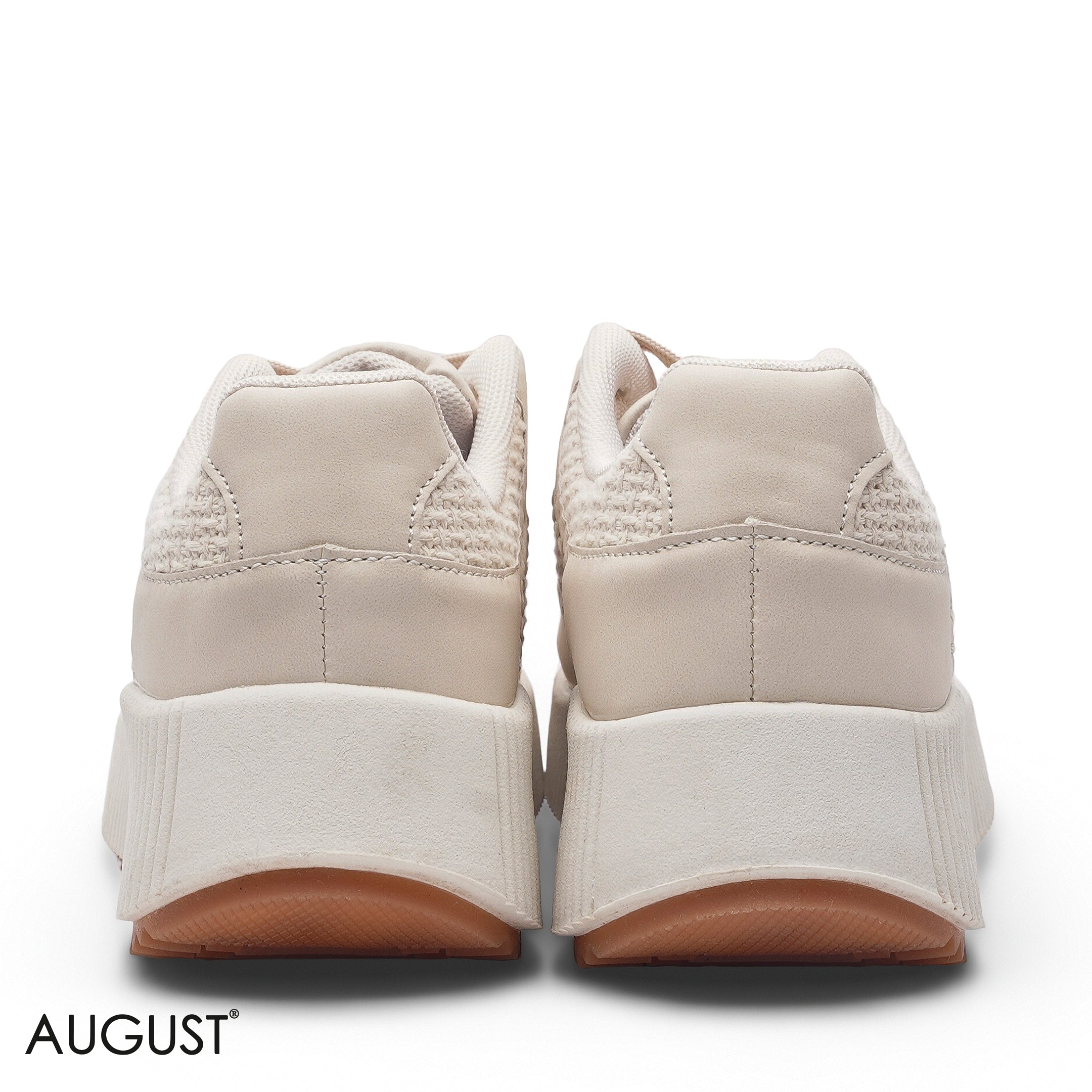ELEGANT SAND BEIGE PLATFORM CHUNKY SNEAKER