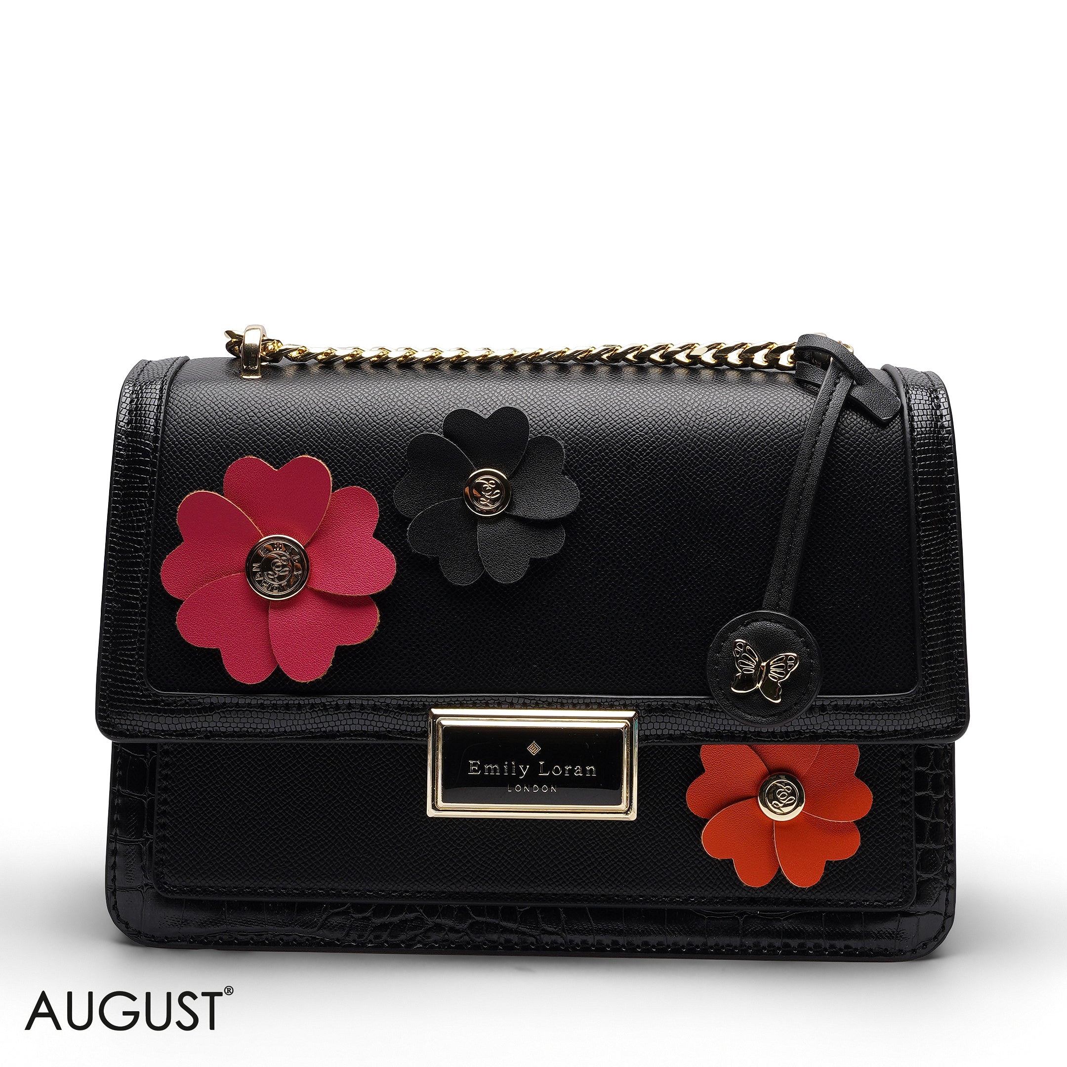 CHIC FLORAL EMBELLISHED
CROSSBODY FLAP BAG
