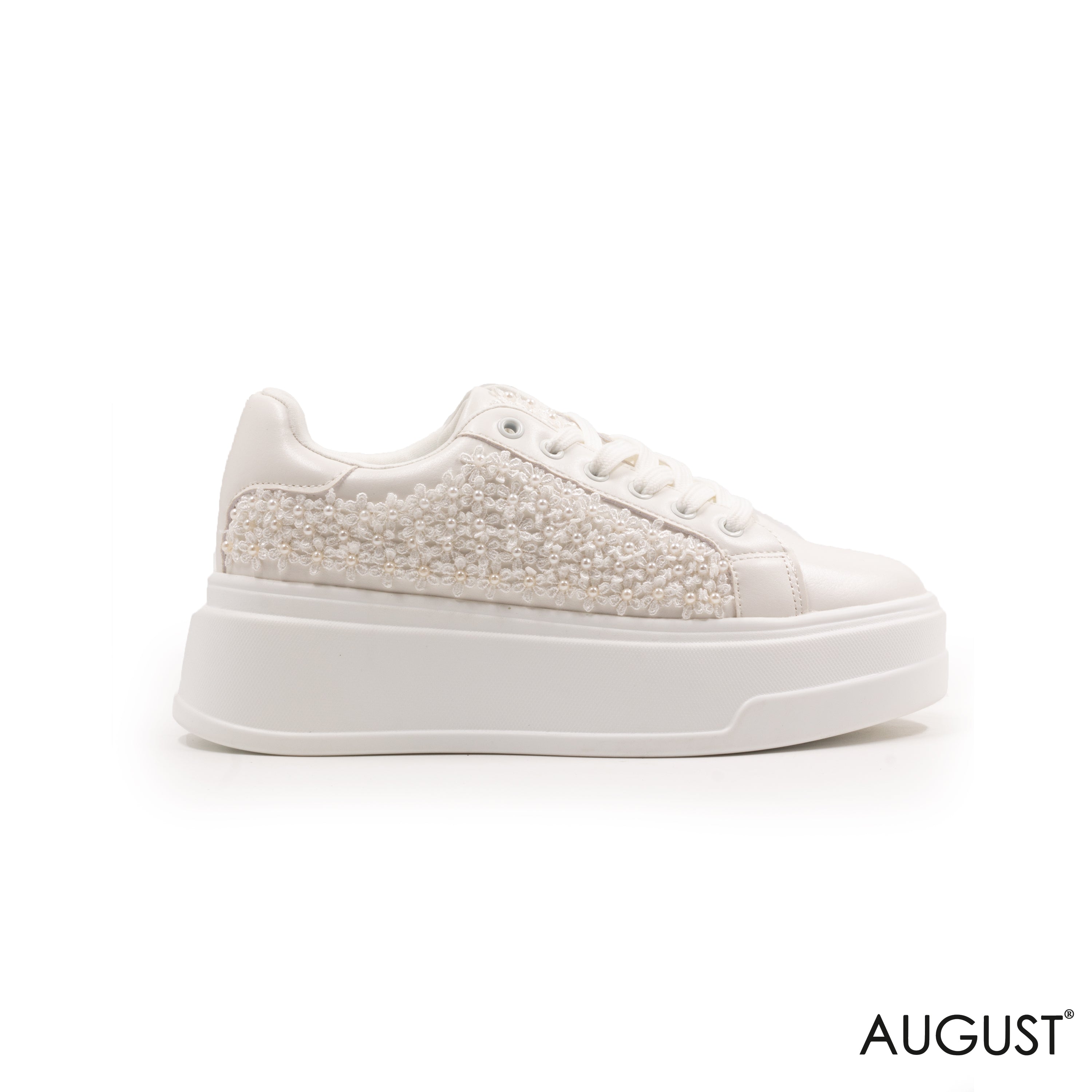 PEARL-EMBELLISHED LEATHER BRIDAL SHOES