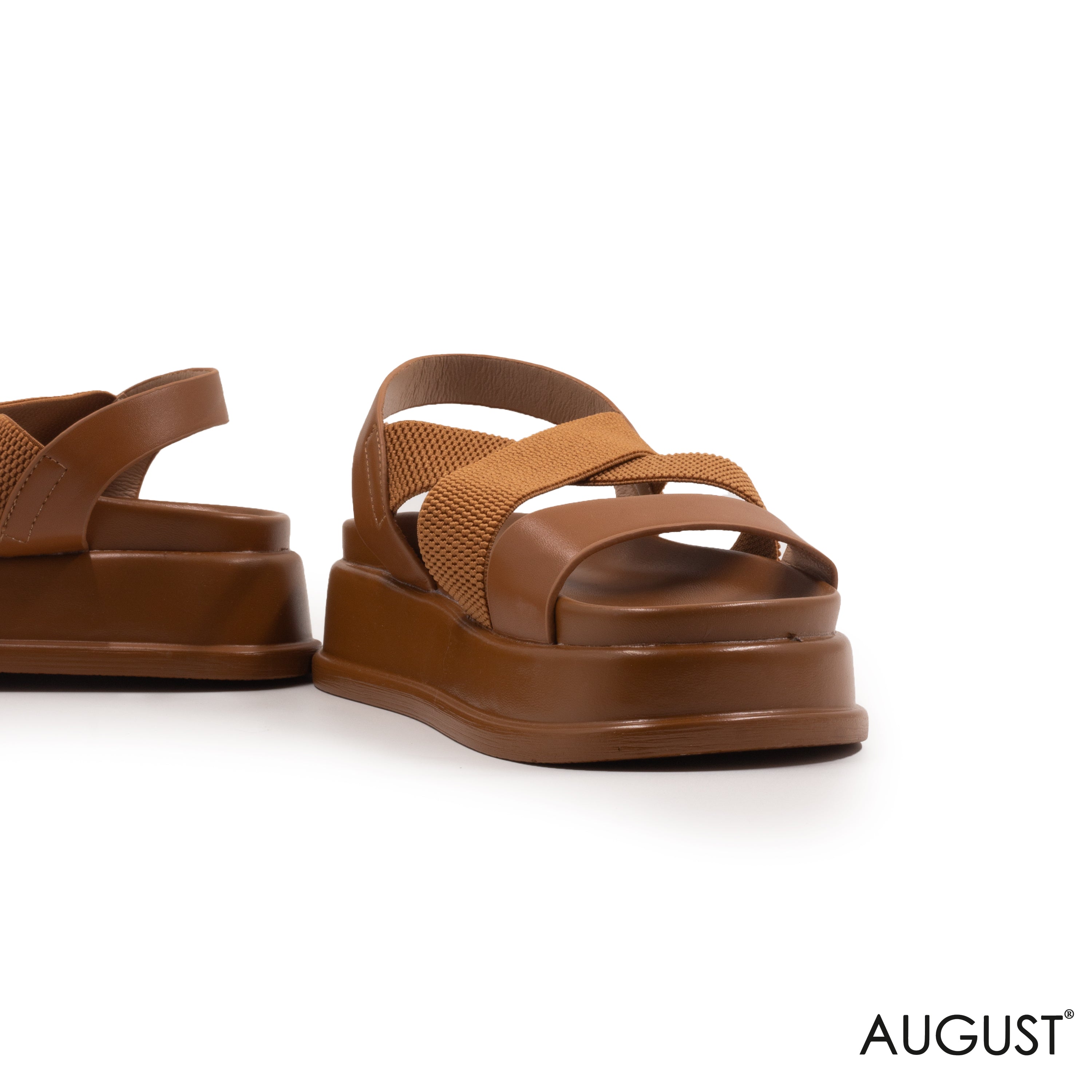 CAMEL STRAPPY SANDALS WITH RUBBER SOLE