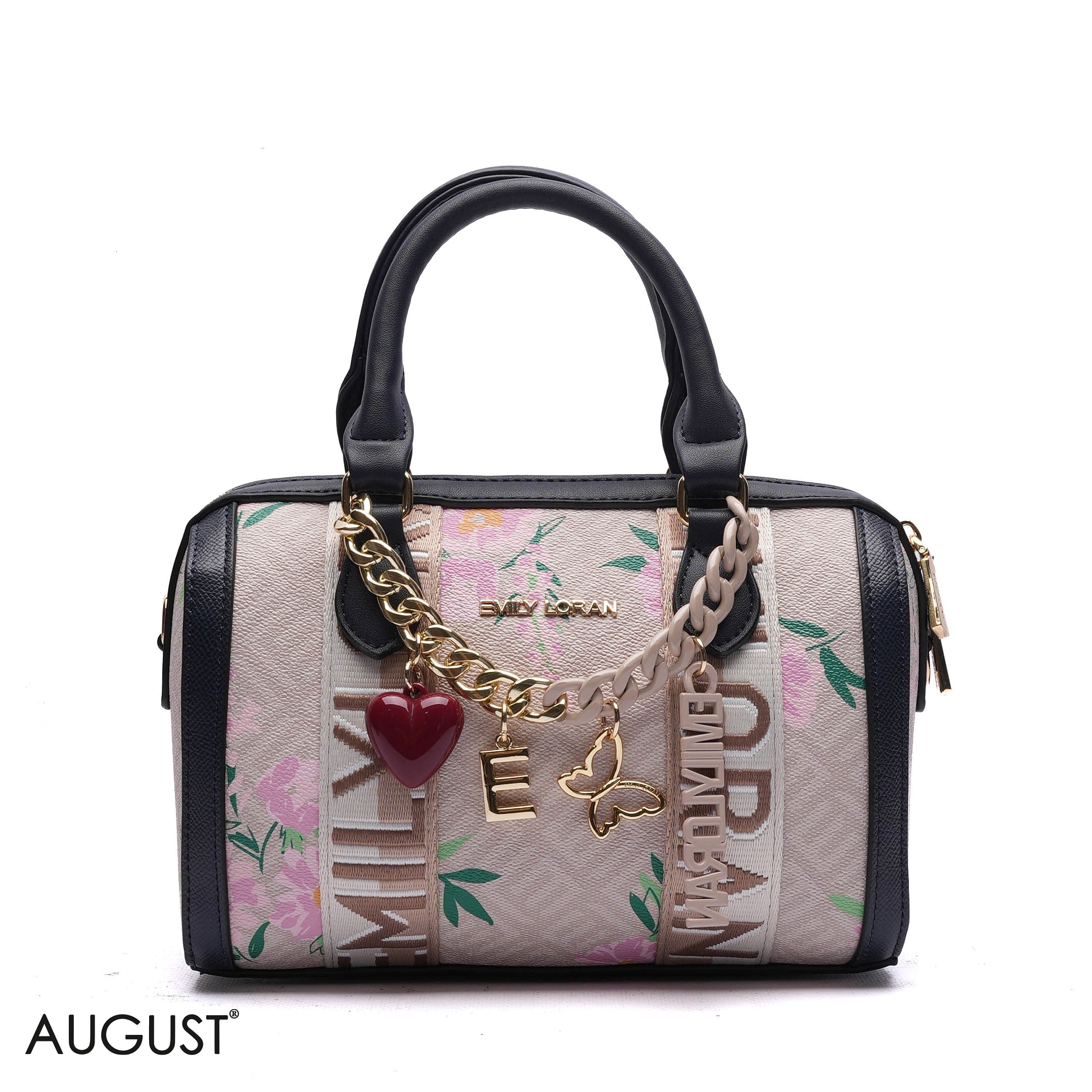 MONOGRAM BARREL BAG WITH CHARM CHAIN - SMALL