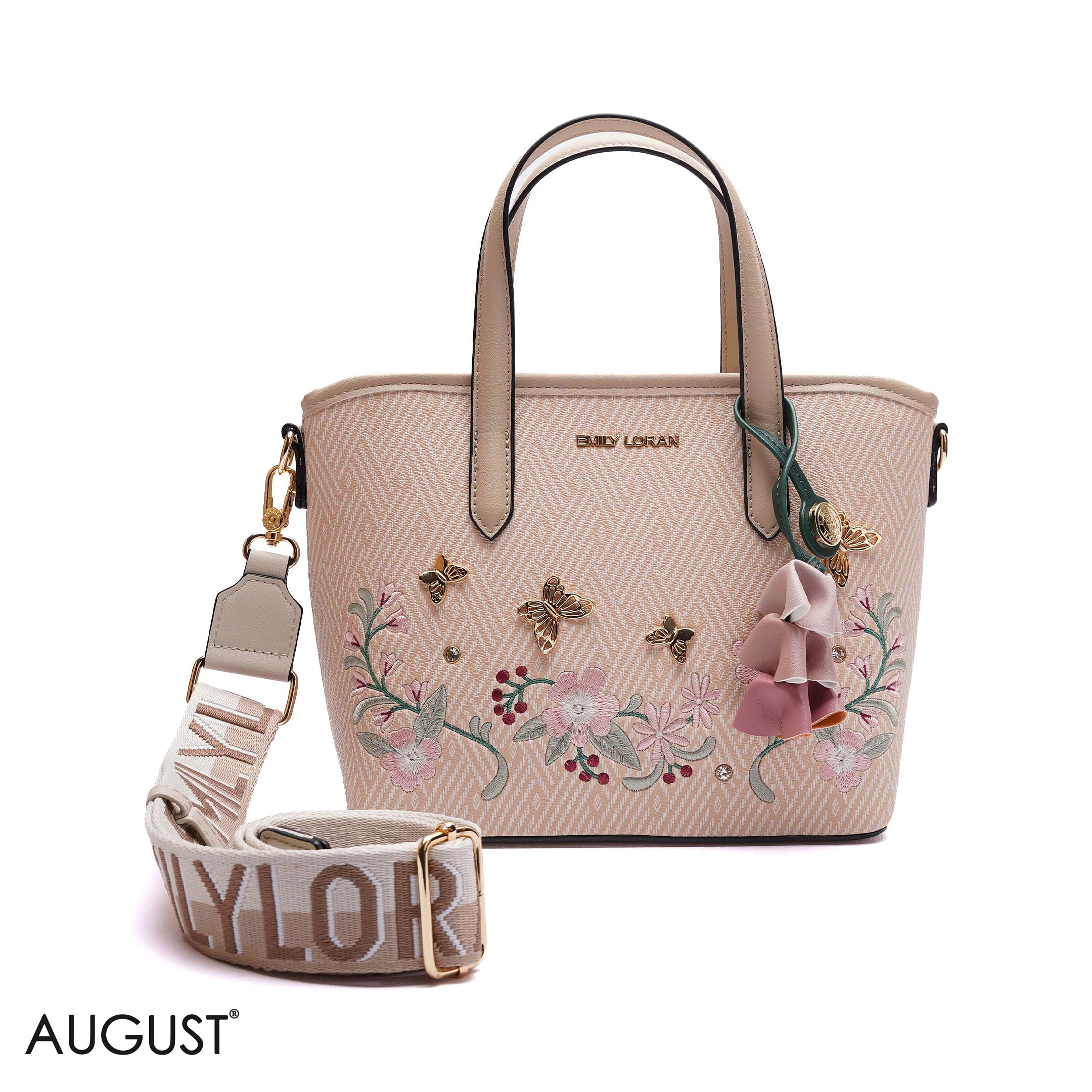 EMBROIDERED FLORAL HANDBAG