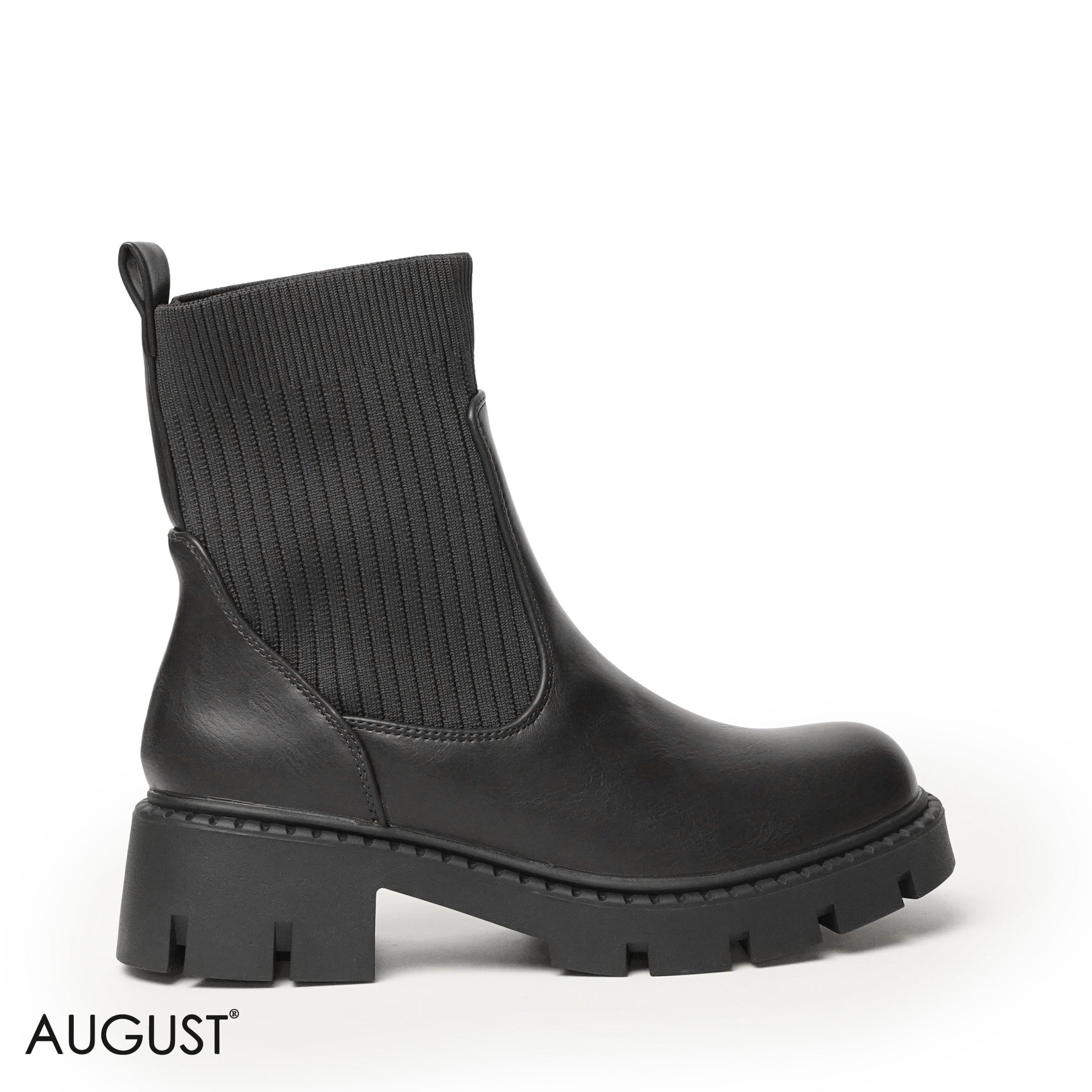 STRETCHY SOCK ANKLE BOOTS WITH CHUNKY SOLE