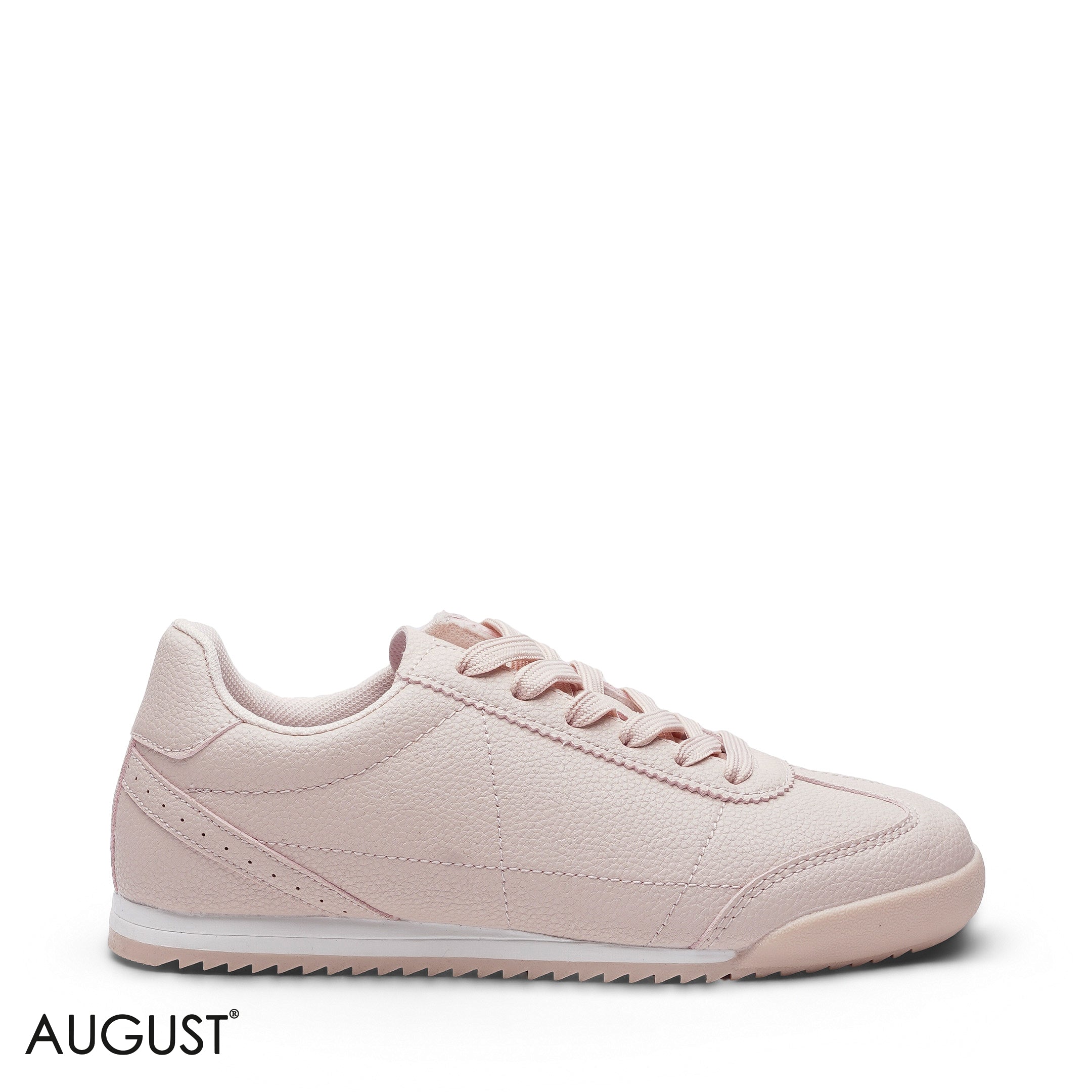 ELEGANT PASTEL PINK GRAINED LEATHER SNEAKER