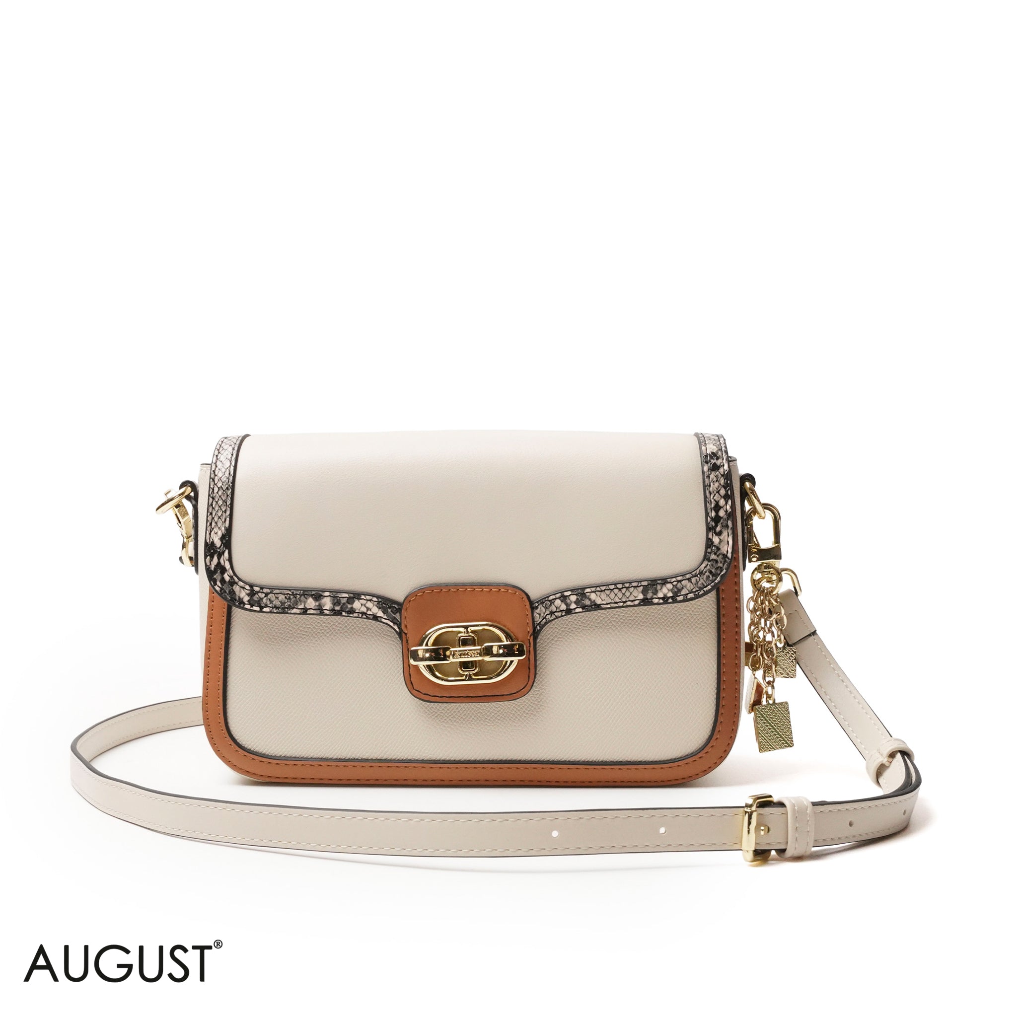 CREAMY SMOOTH LEATHER CROSS BODY WITH FLAP - SMALL