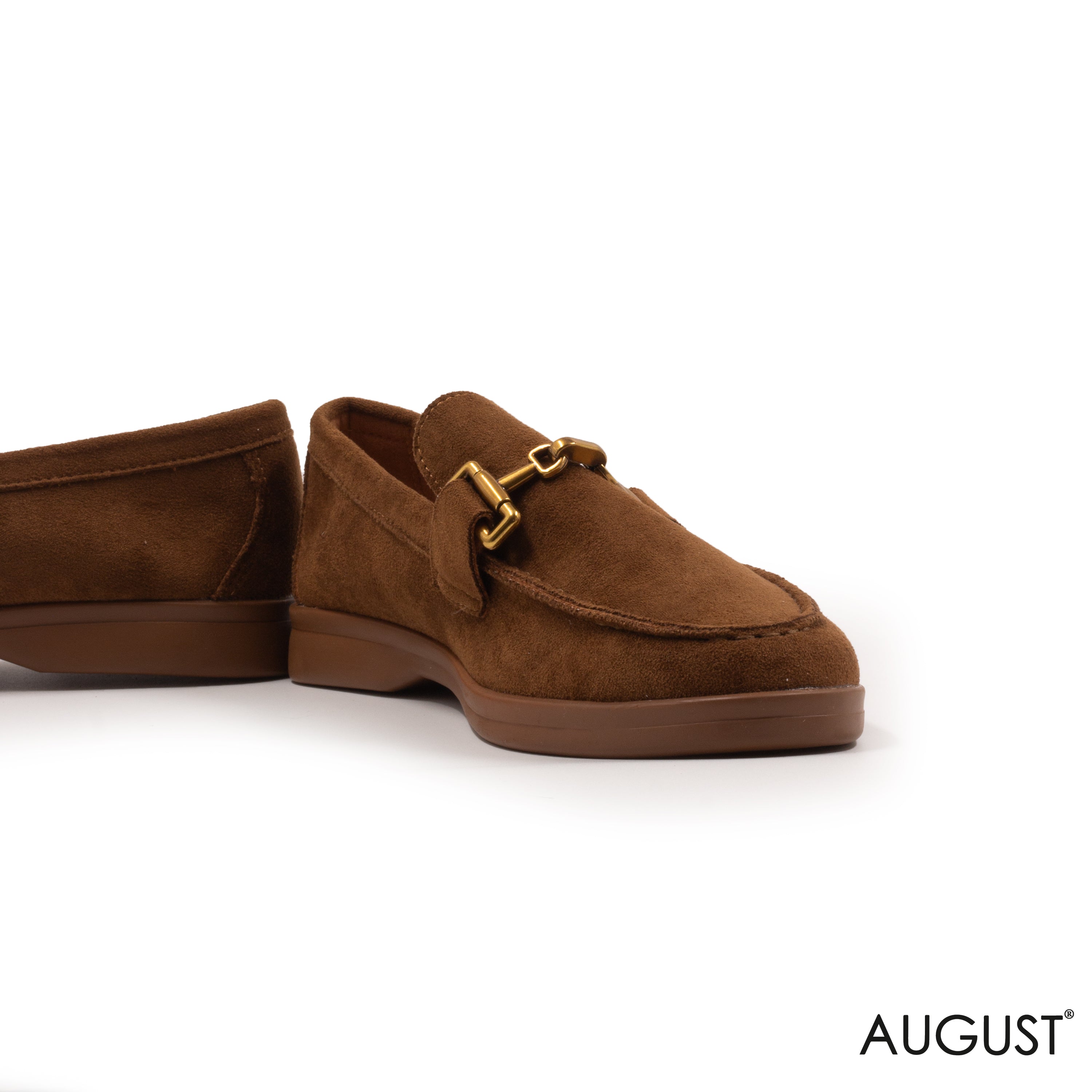 SPLIT CHAMOIS LOAFERS WITH BUCKLE