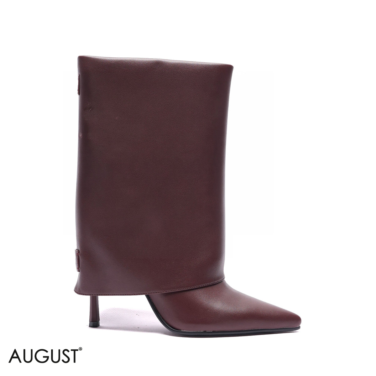 FOLD-OVER STILETTO MID-CALF BOOTS