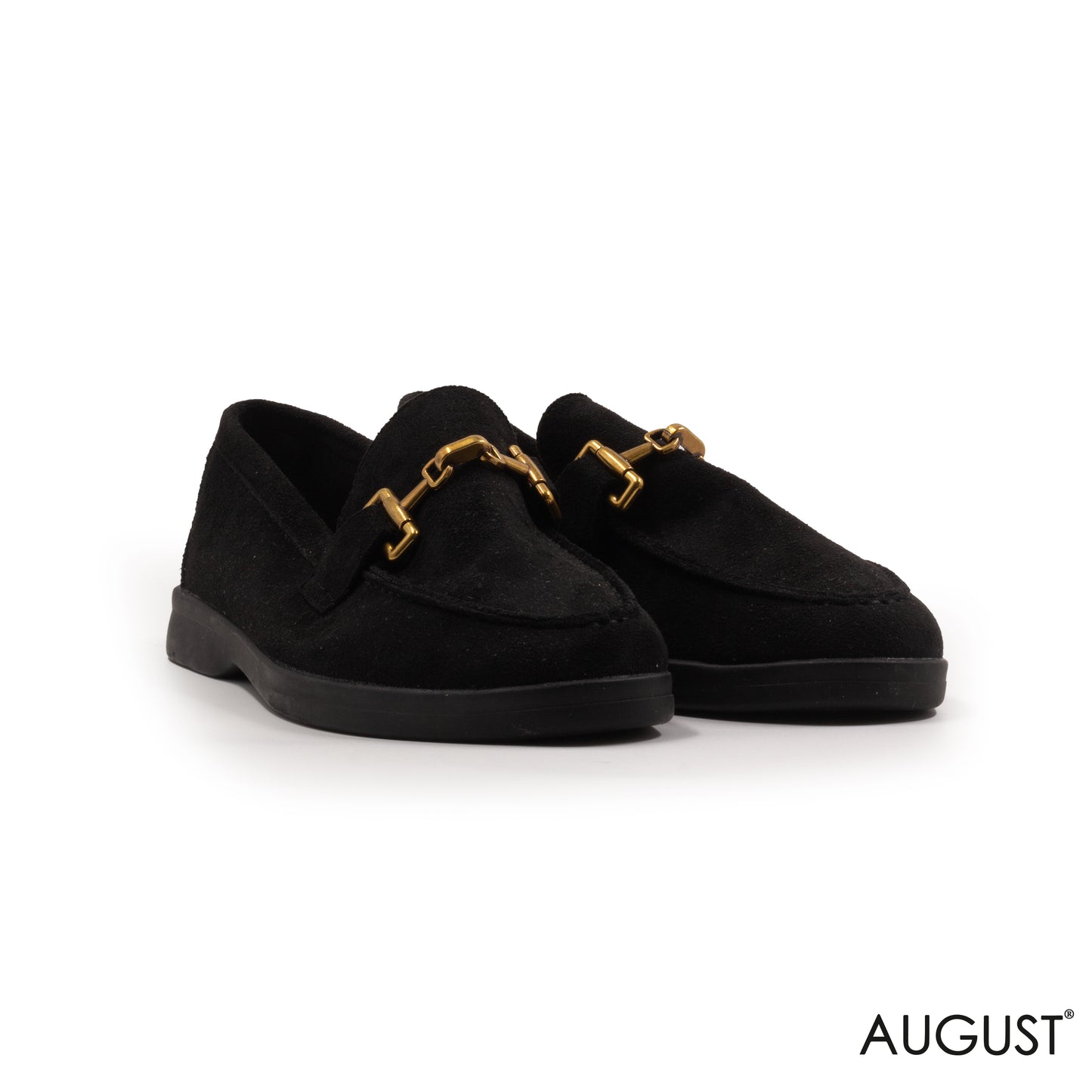 SPLIT CHAMOIS LOAFERS WITH BUCKLE