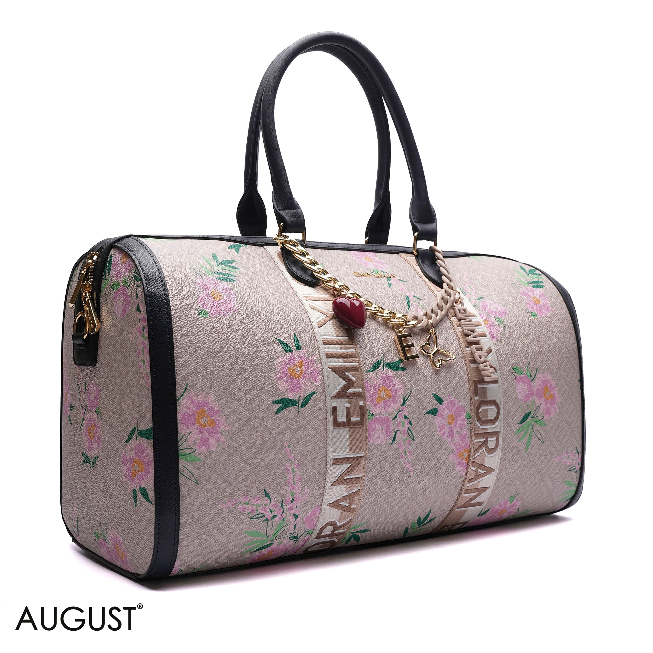 MONOGRAM BARREL BAG WITH CHARM CHAIN - LARGE