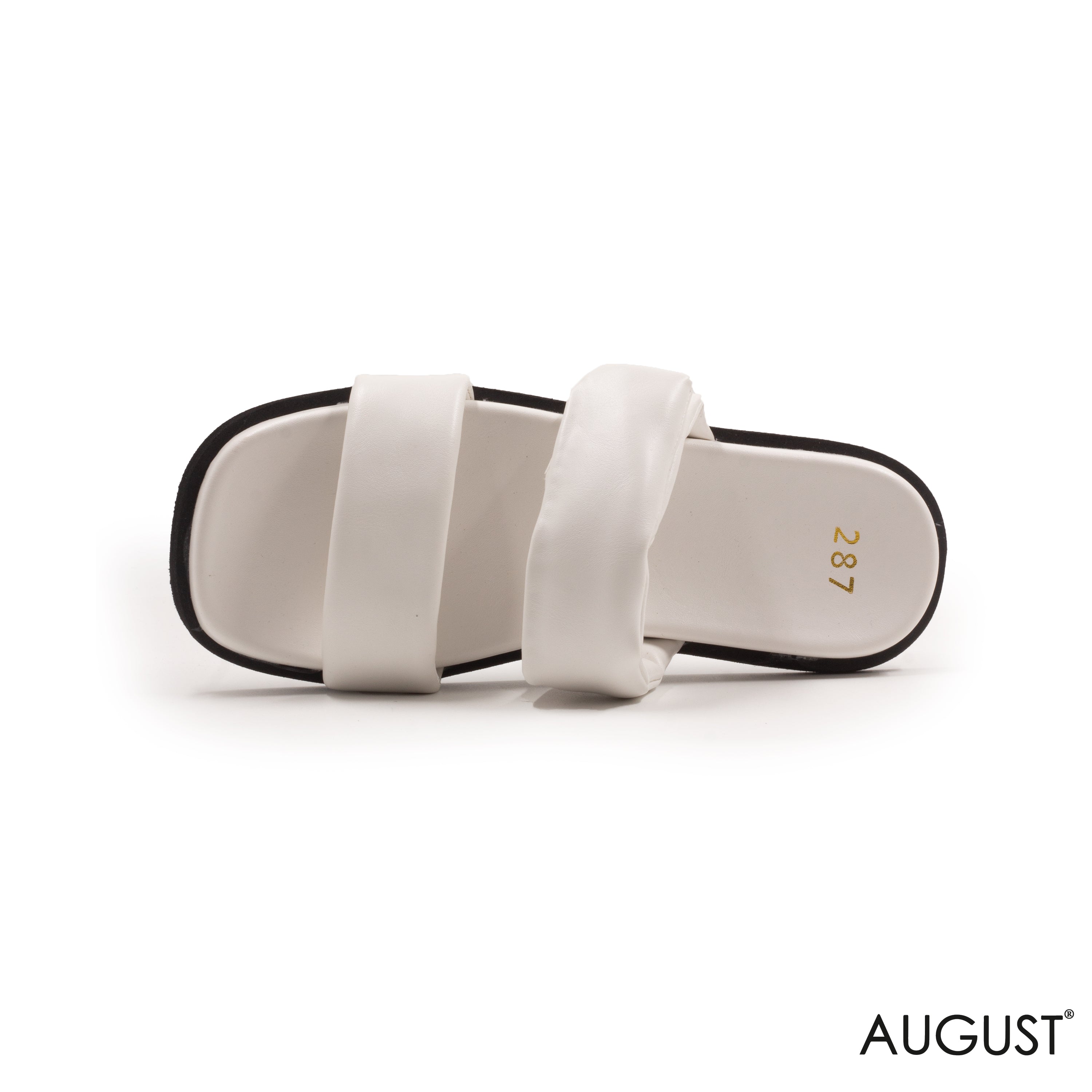 MATTE WHITE LEATHER SLIPPERS