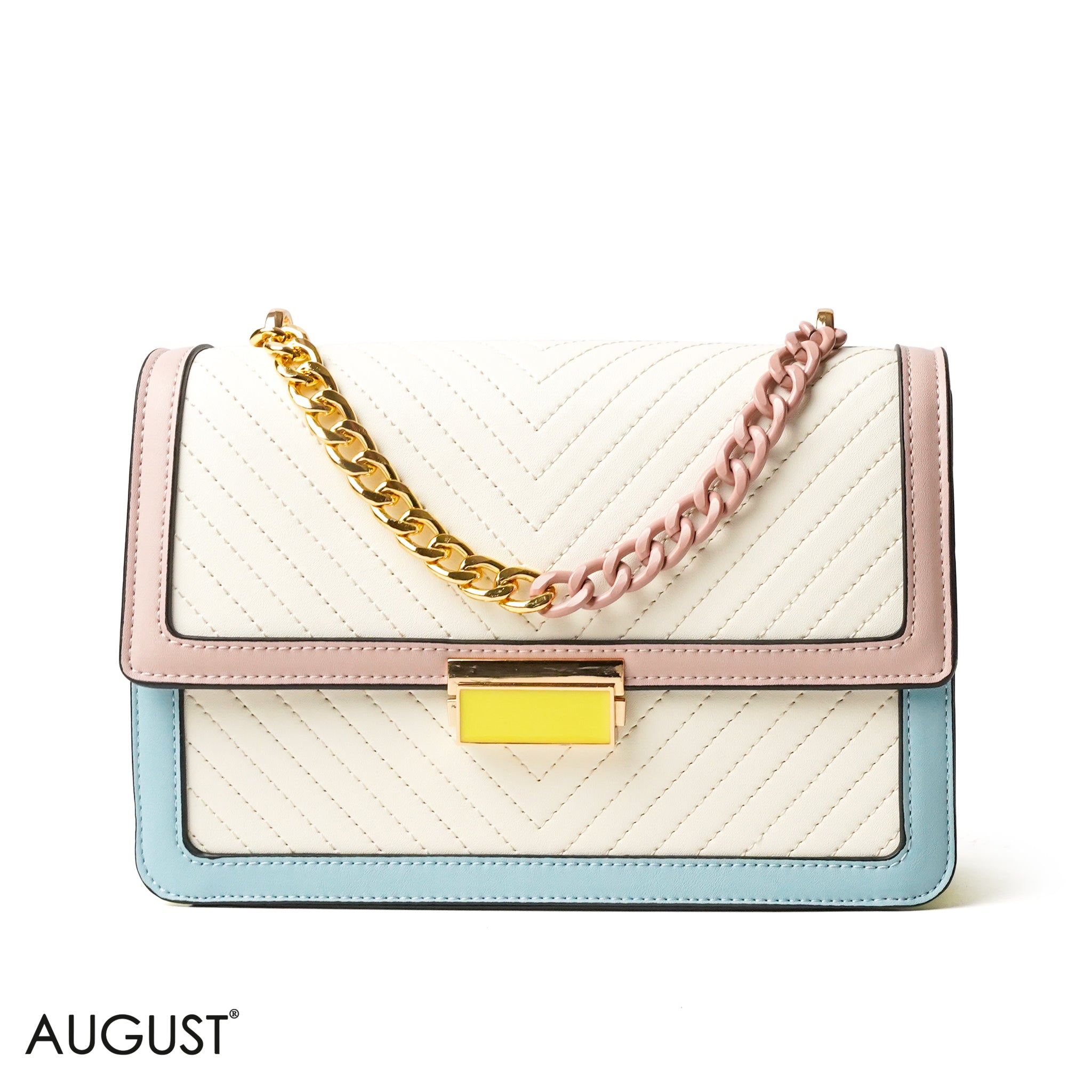 BEIGE CROSS BAG WITH SIMPLE BUFF DETAIL - MED