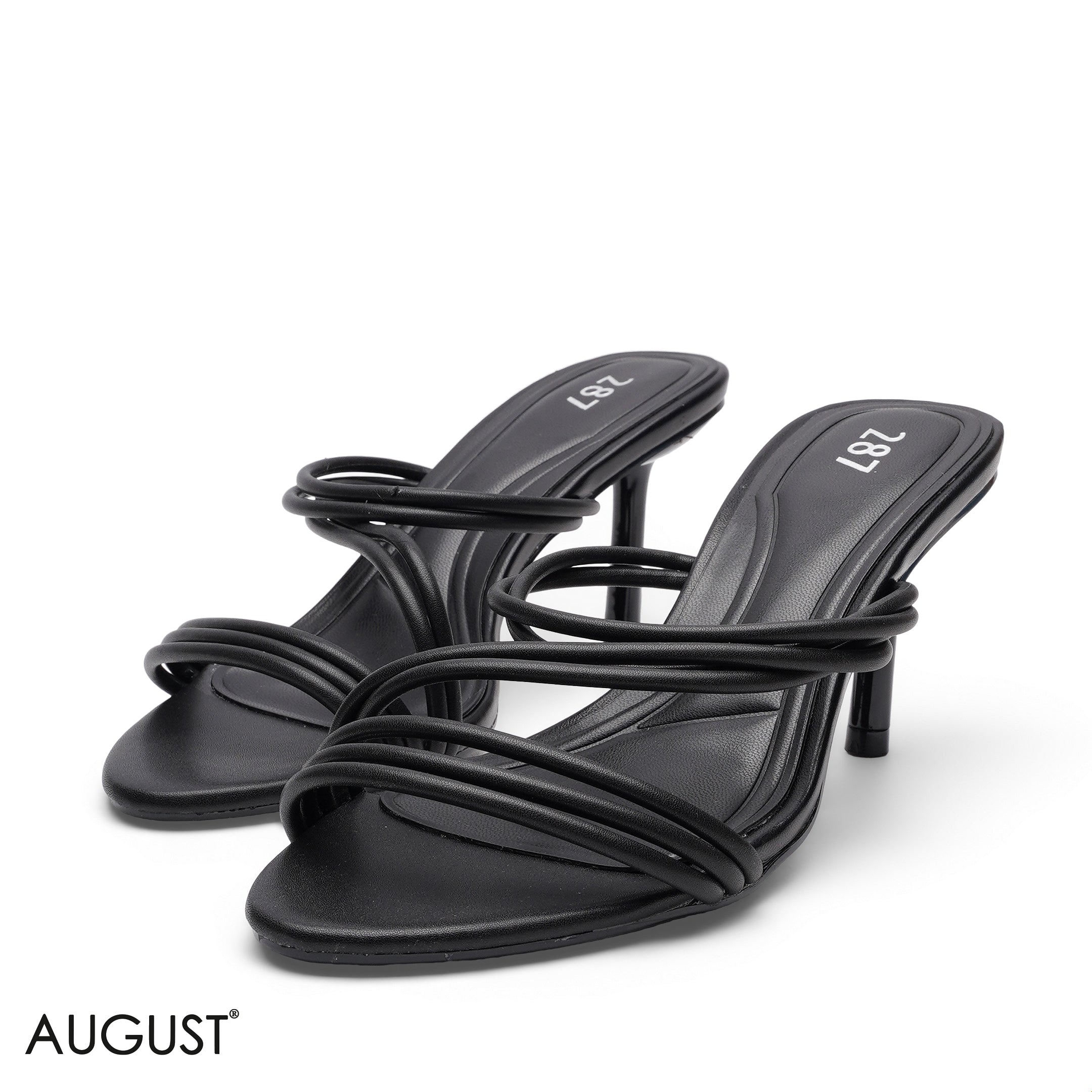 MULTI STRAP HEELED MULE SABO SANDALS