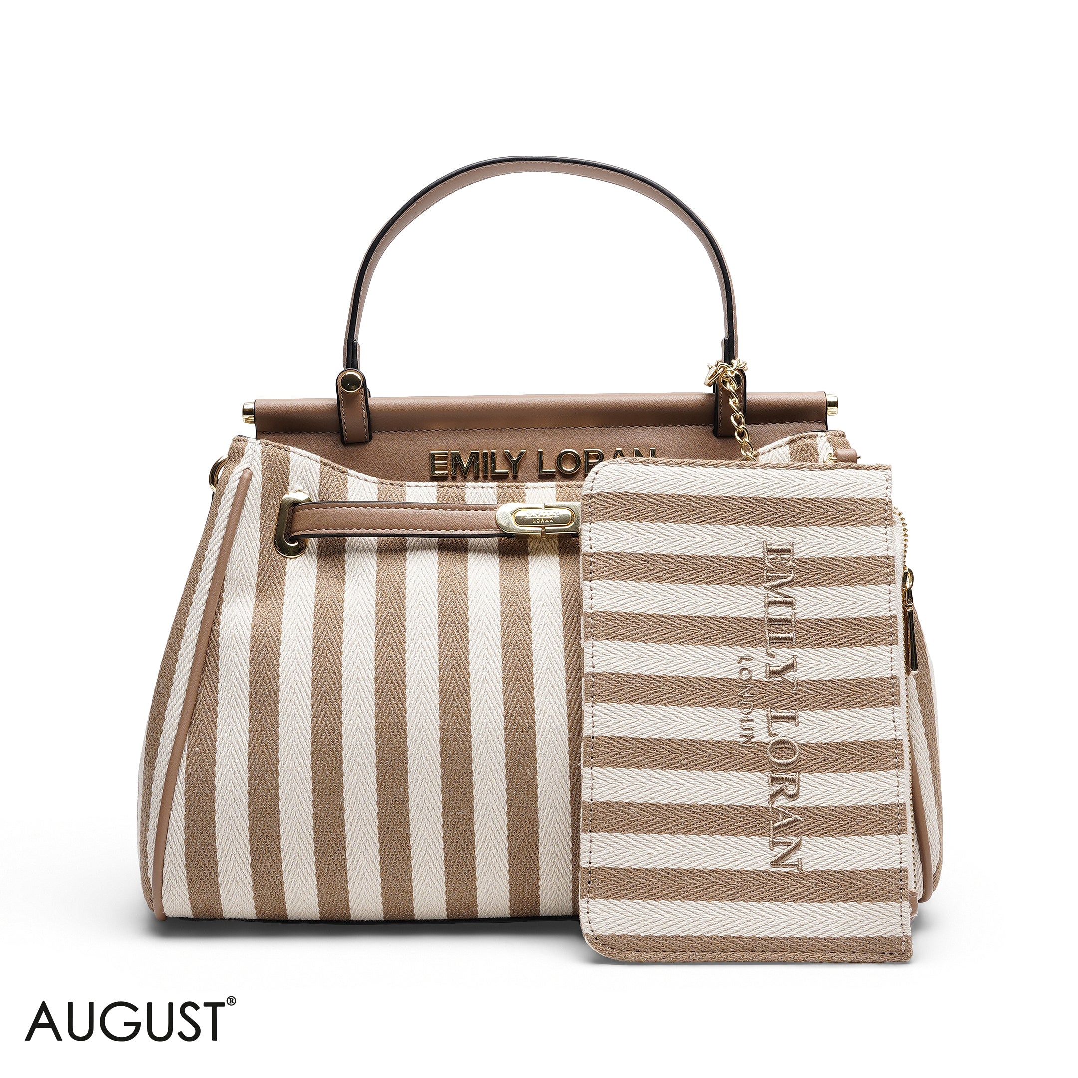 EMILY LORAN STRIPED CANVAS BAG