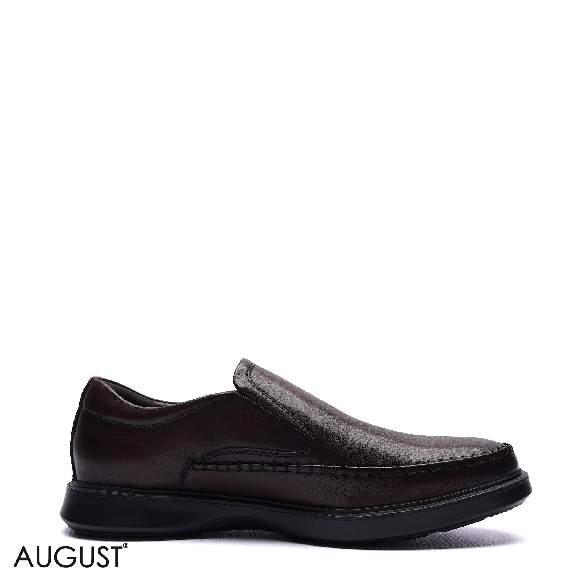 Premium Leather Moc-Toe Comfort Slip-Ons