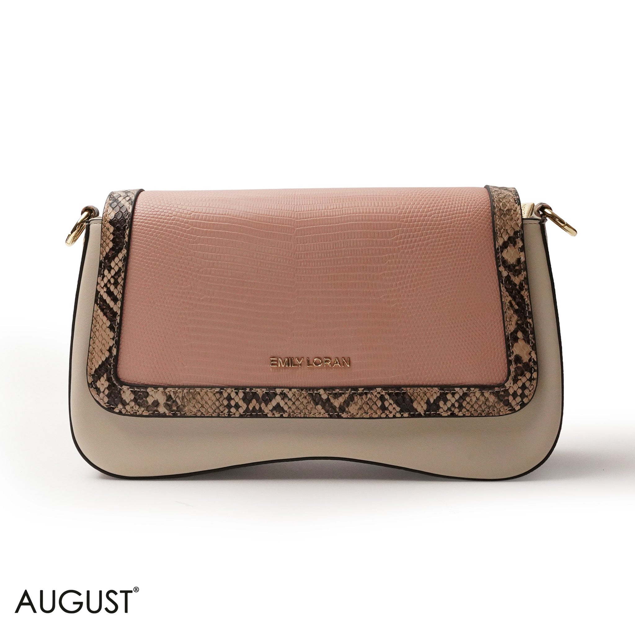 LEATHER CROSSBODY WITH SNAKESKIN PRINT- SMALL
