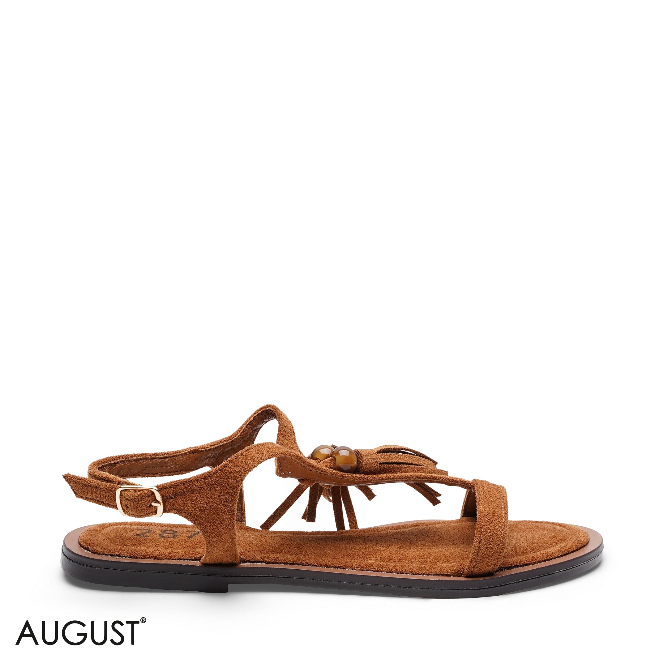 TASSEL SUEDE FLAT SANDALS