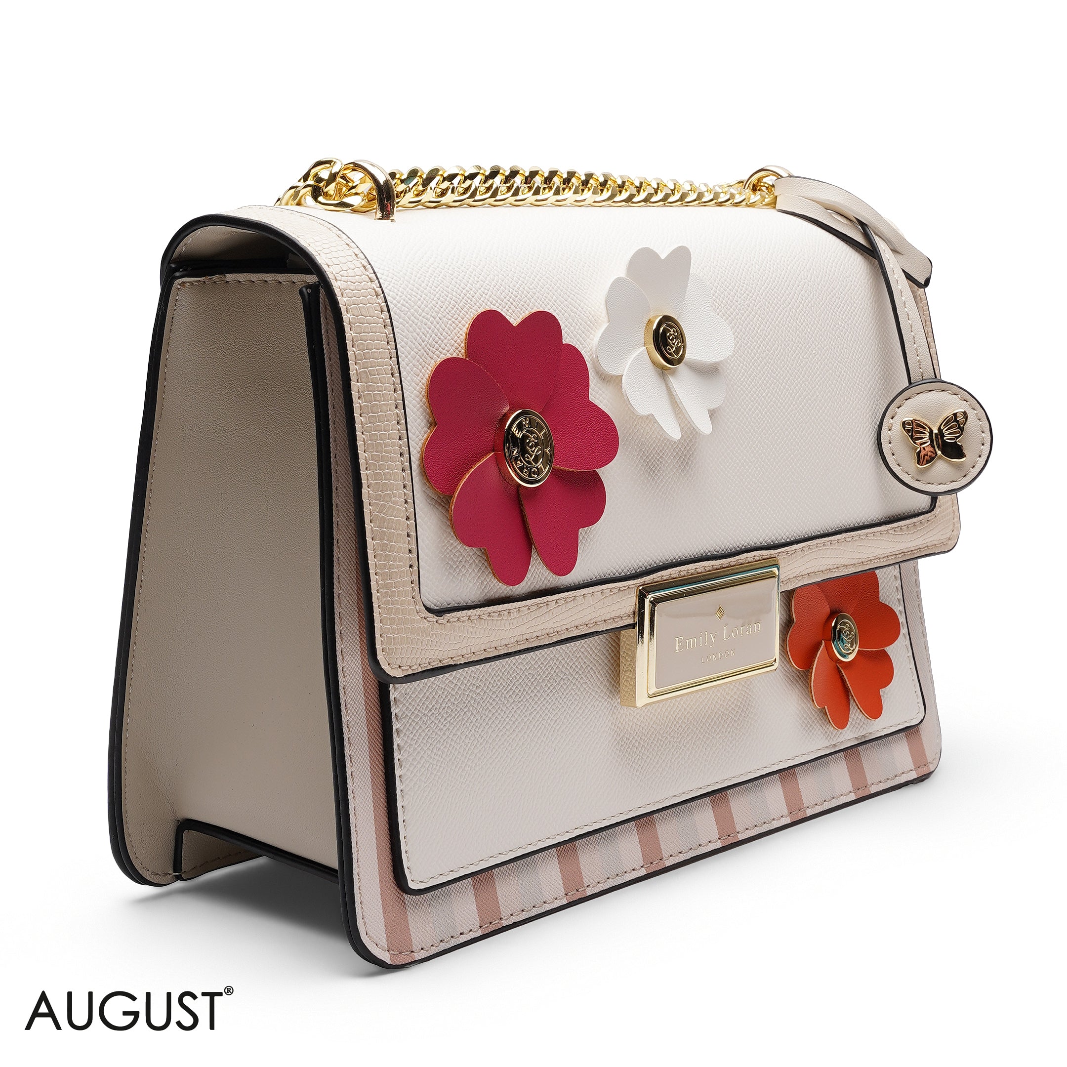 CHIC FLORAL EMBELLISHED
CROSSBODY FLAP BAG