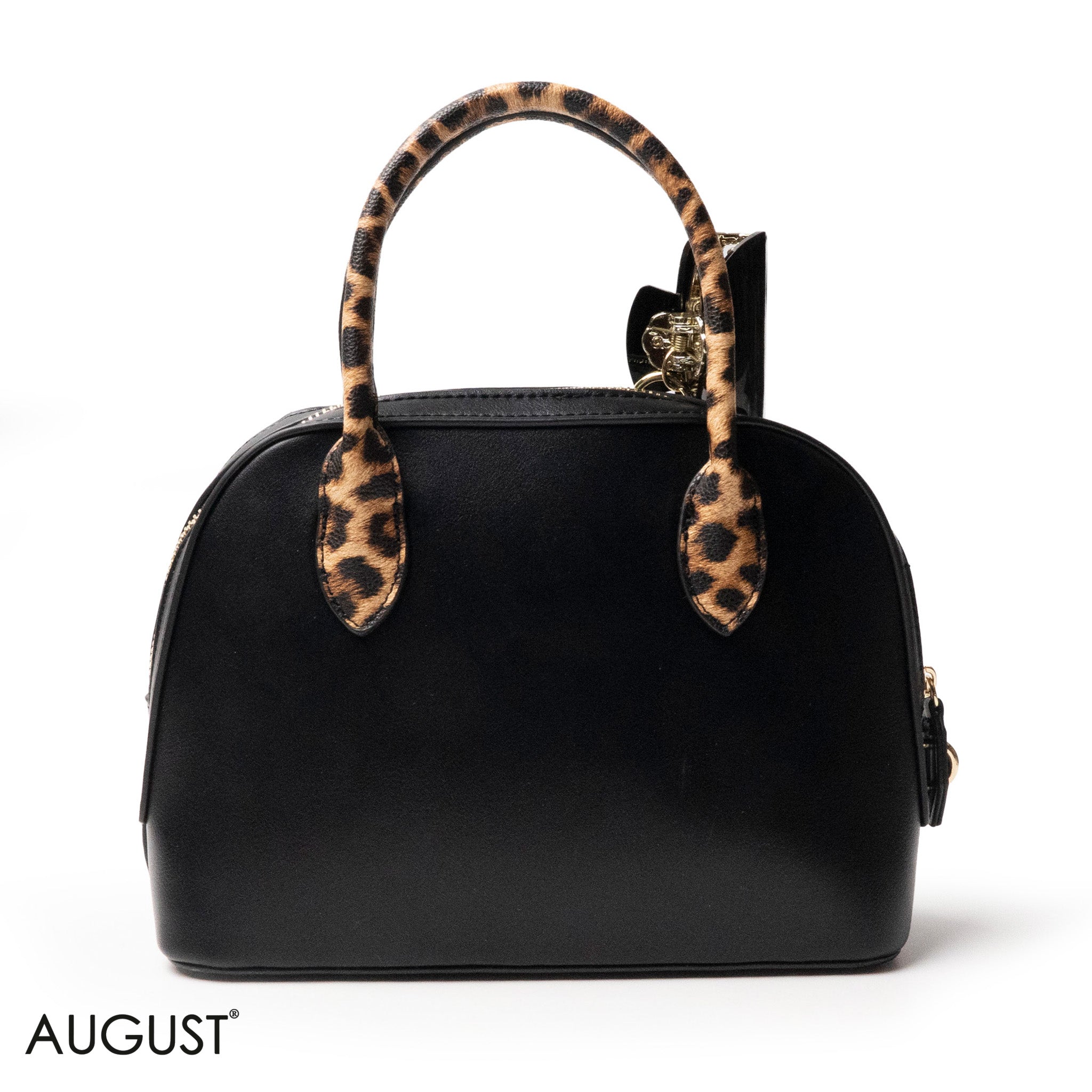 EMILY LORAN EMBOSSED LEATHER HANDBAG WITH ACCESSORIES - MED