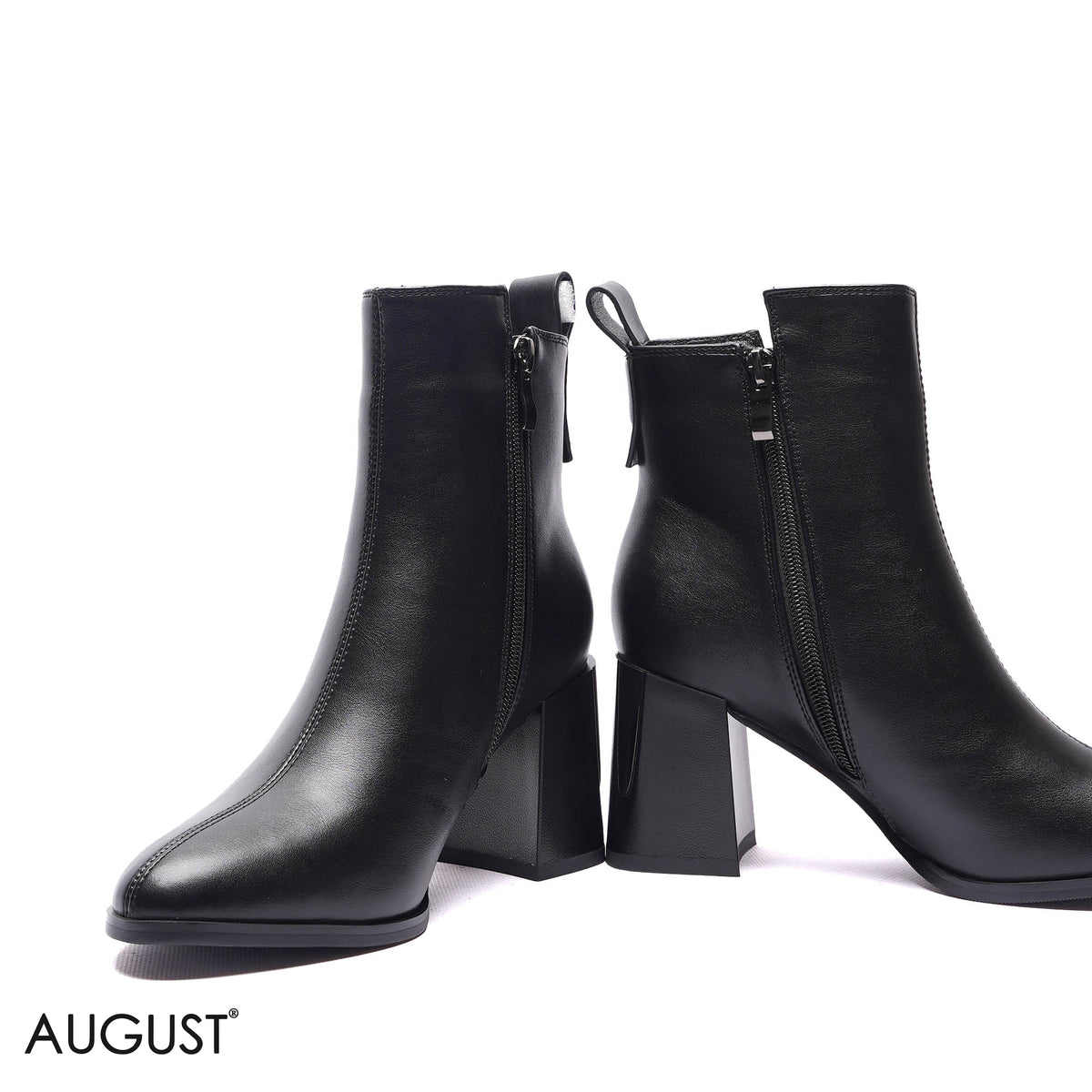 BRAIDED DETAIL BLOCK HEEL ANKLE BOOTS