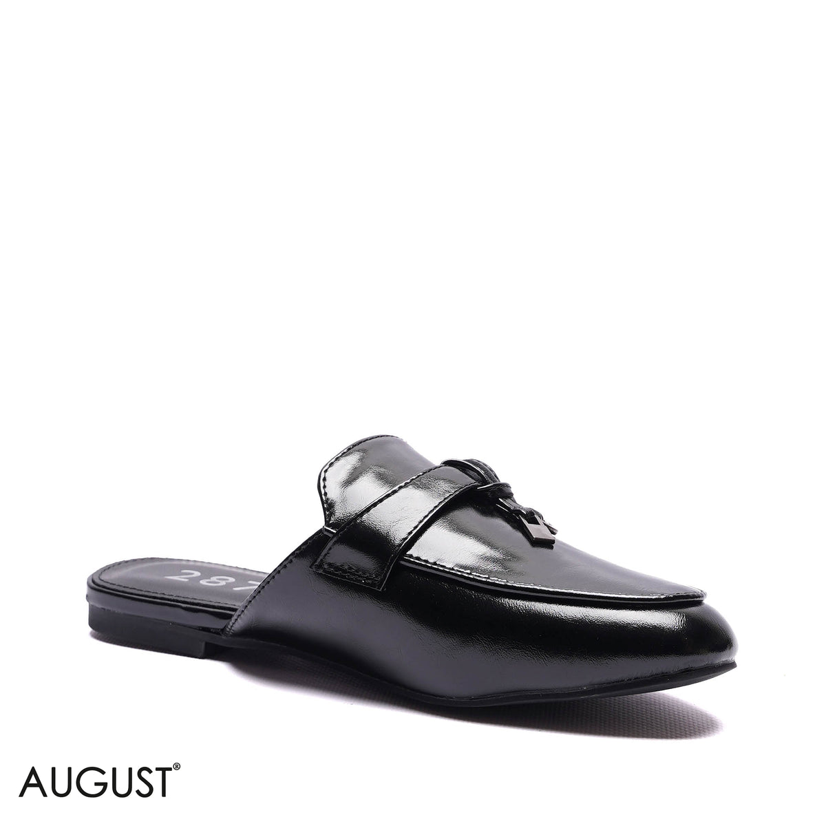 CROC-EMBOSSED HORSEBIT BACKLESS MULES