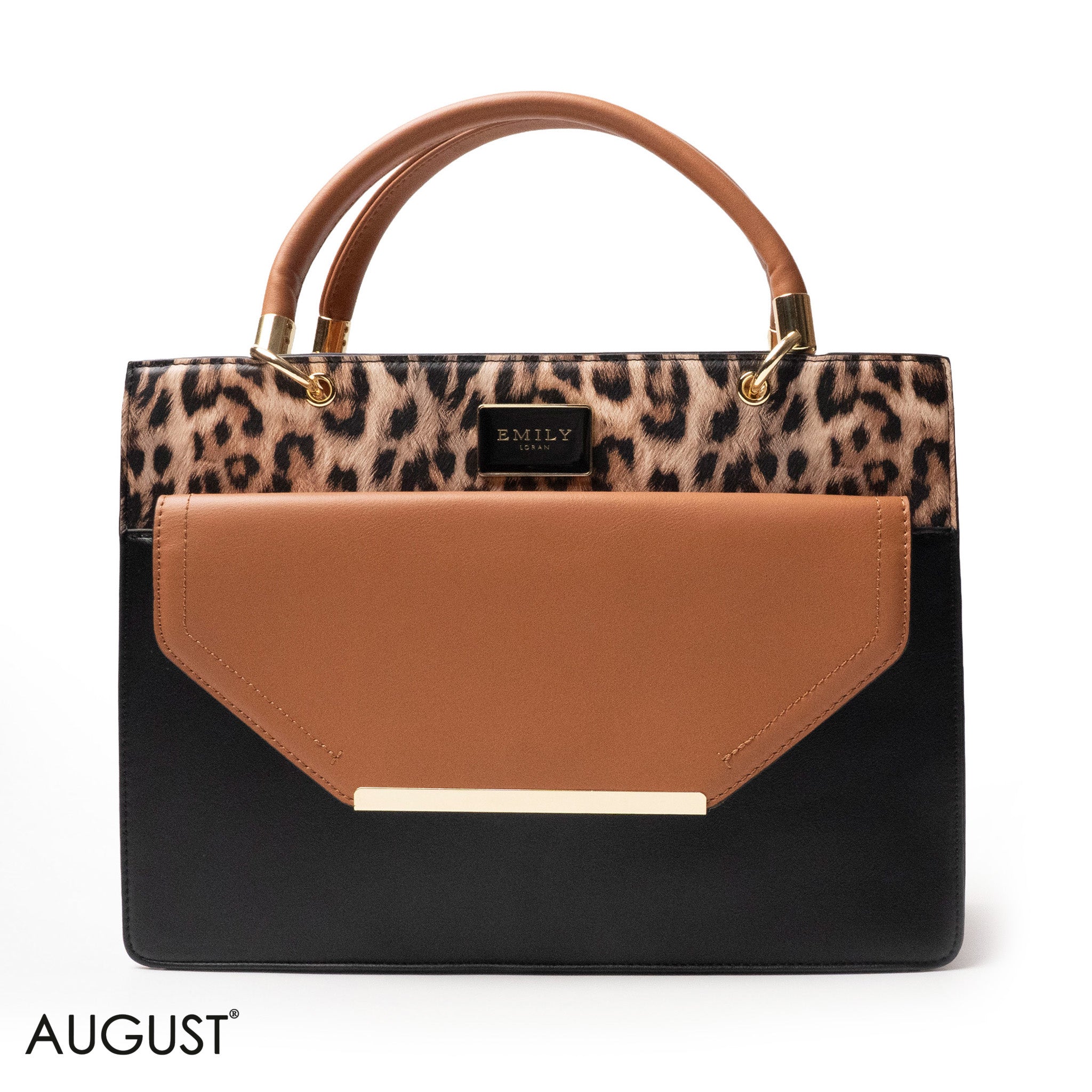 TIGER LEATHER HANDBAG WITH FLAP - LARGE
