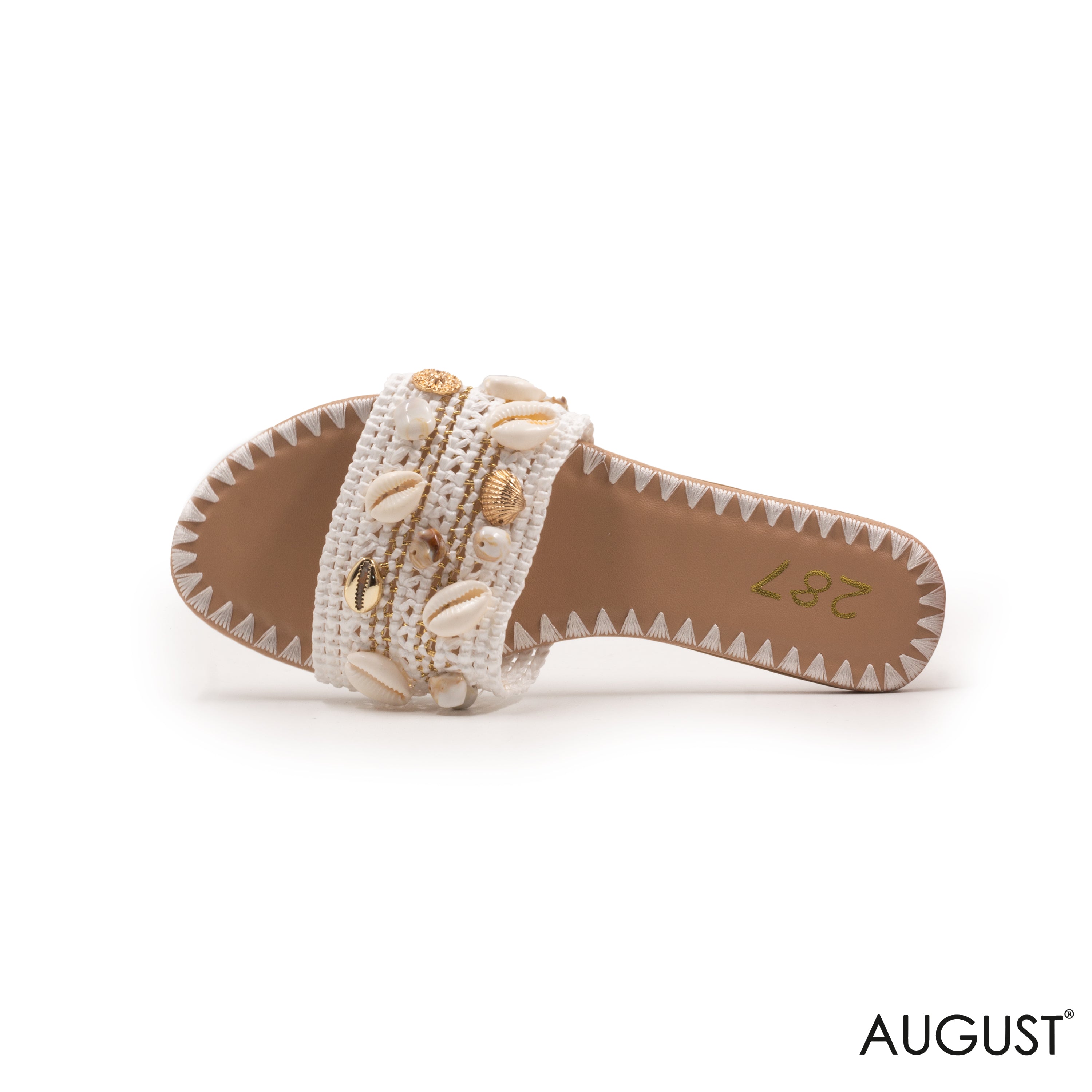 WOVEN STRAPS FLAT SLIPPER WITH DETAILS SHELLS