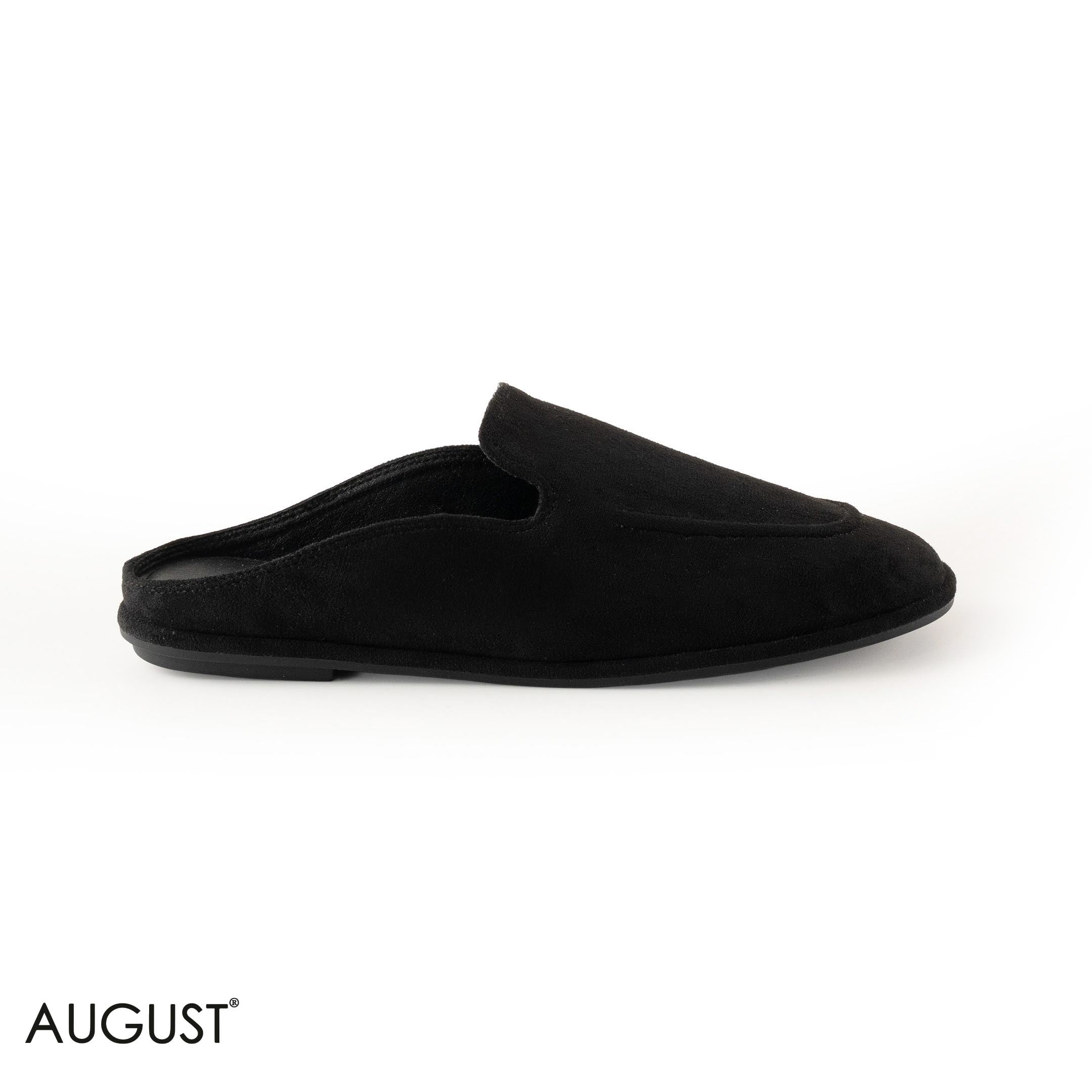 BLACK SUEDE LEATHER WITH THIN SLIPPERS