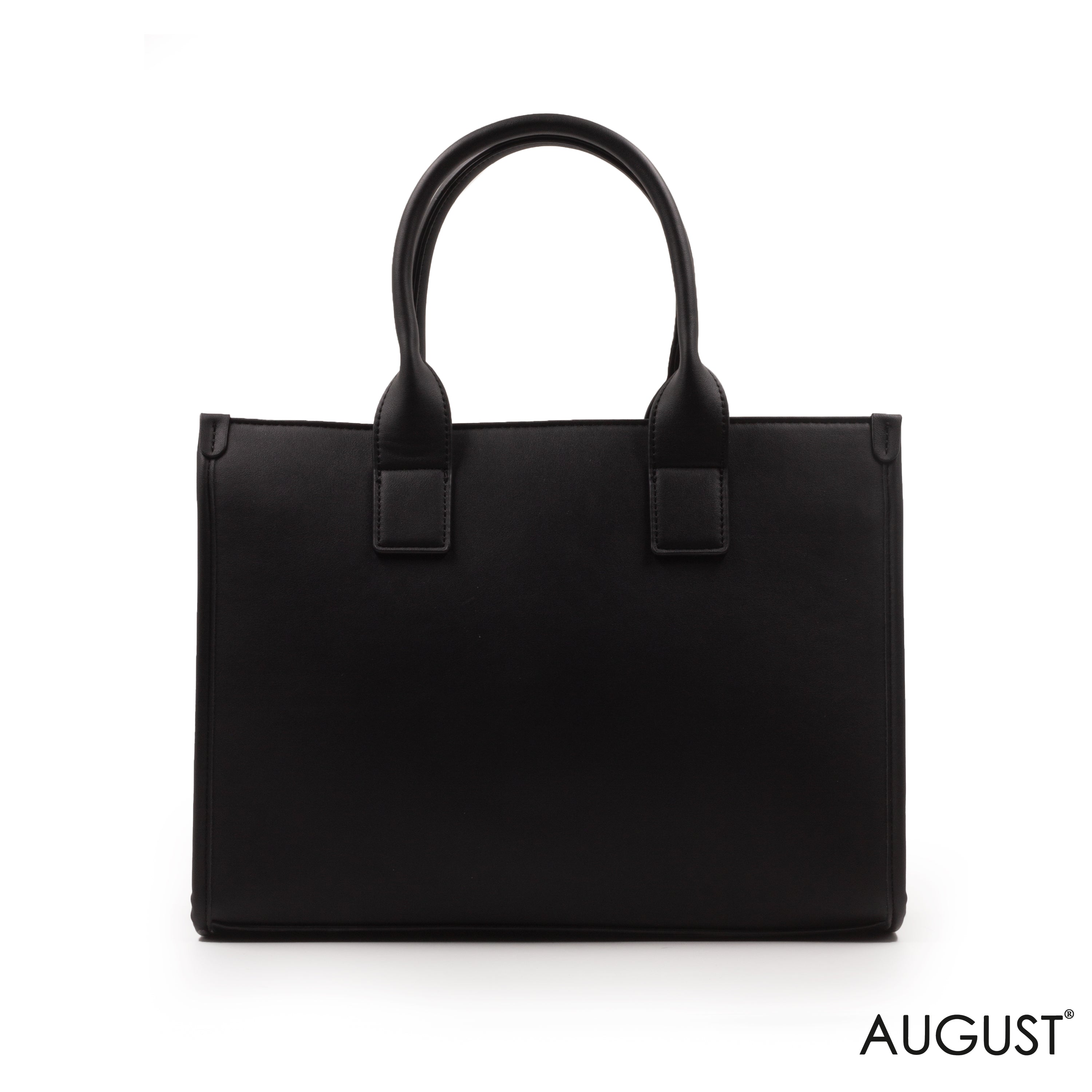 LEATHER HANDBAG WITH SMOOTH CROC DETAILS- LARGE