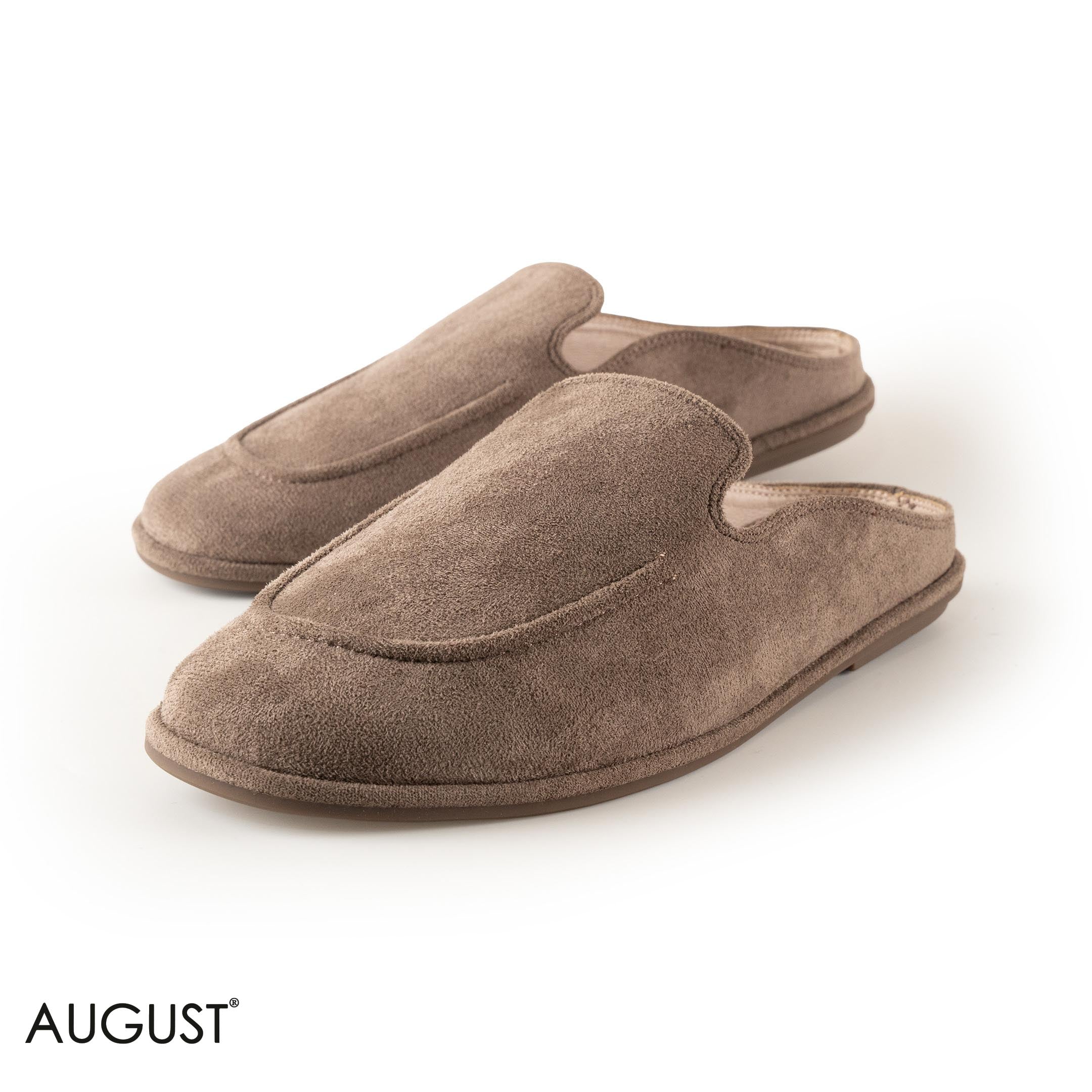 KHAKI SUEDE LEATHER WITH THIN SLIPPERS