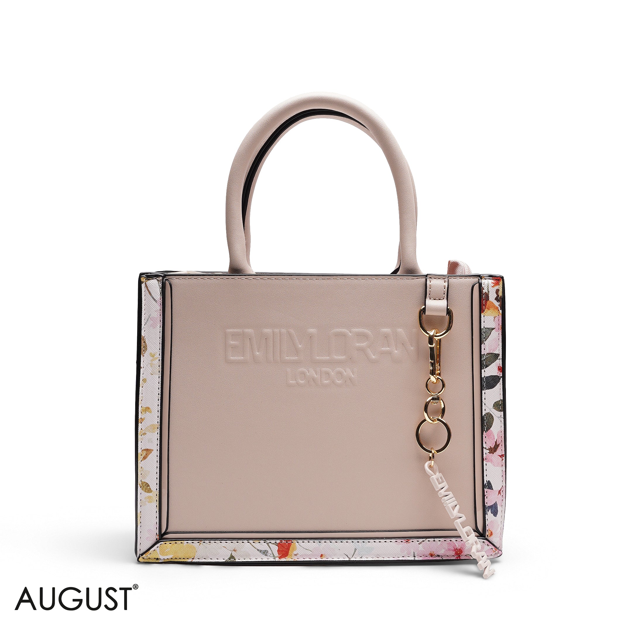 EMBOSSED LOGO SQUARE TOP
HANDLE BAG