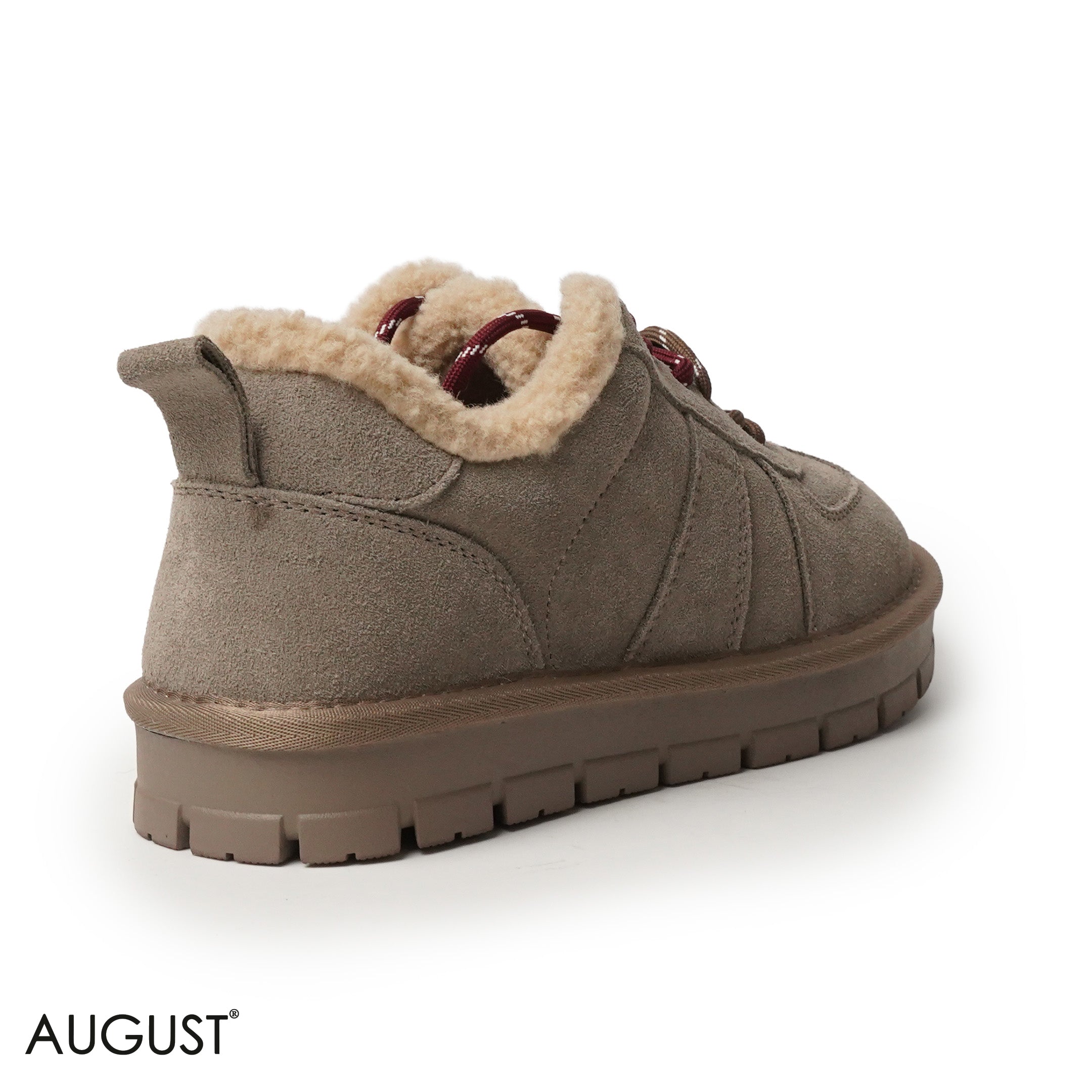 TAUPE SUEDE LEATHER UGGS WITH BOND DETAIL